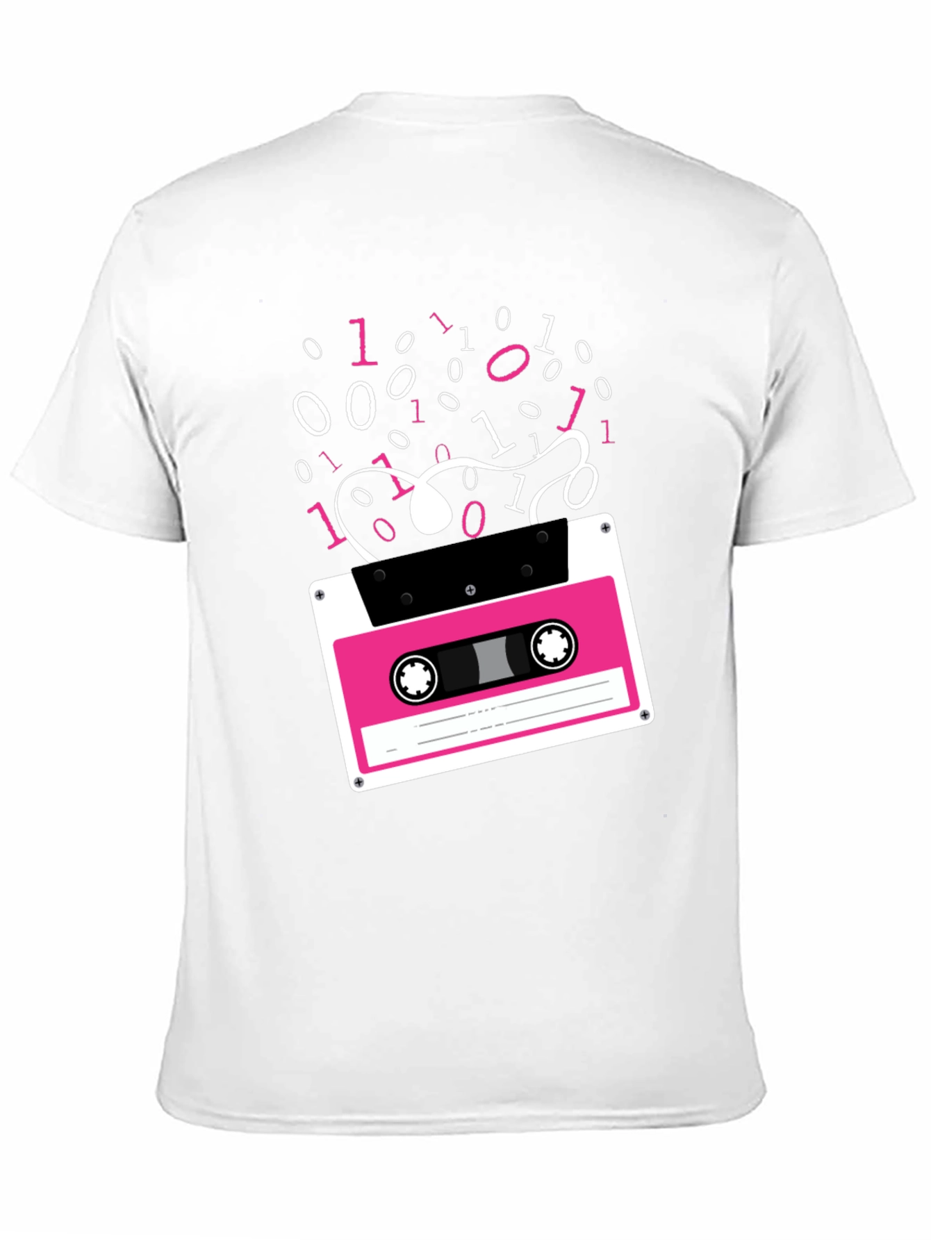 Retro Cassette Tape Binary Code Graphic Tee