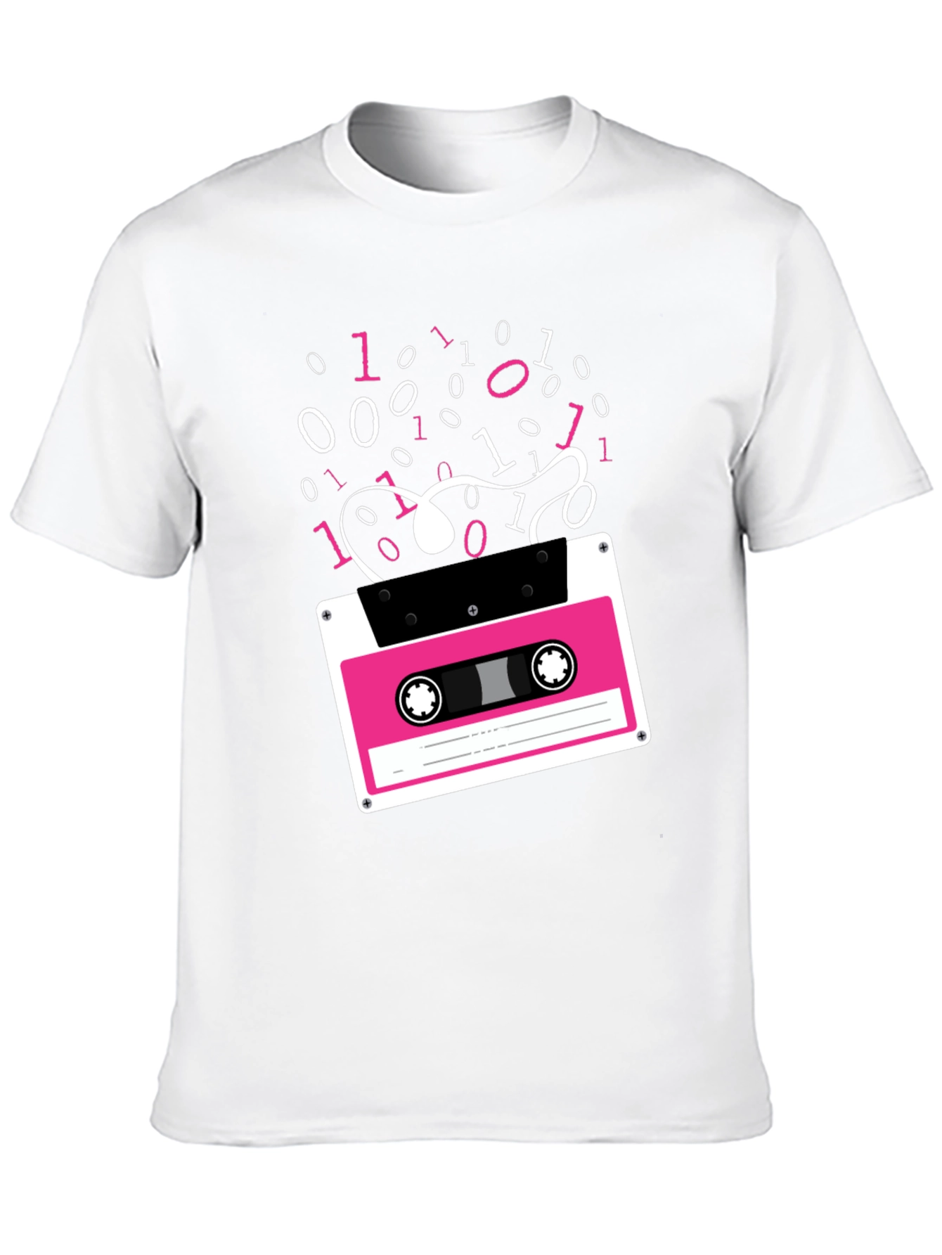 Retro Cassette Tape Binary Code Graphic Tee