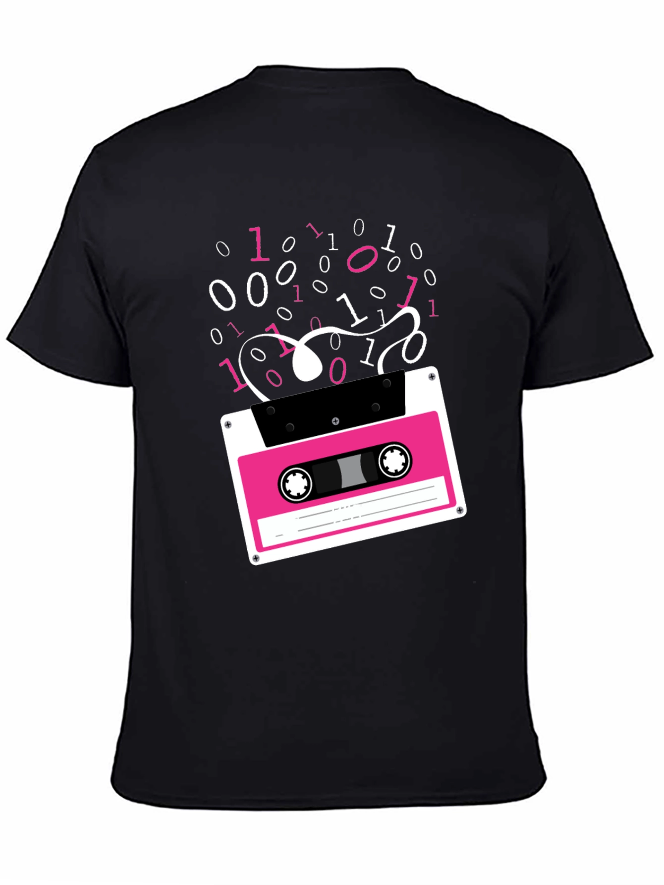 Retro Cassette Tape Binary Code Graphic Tee