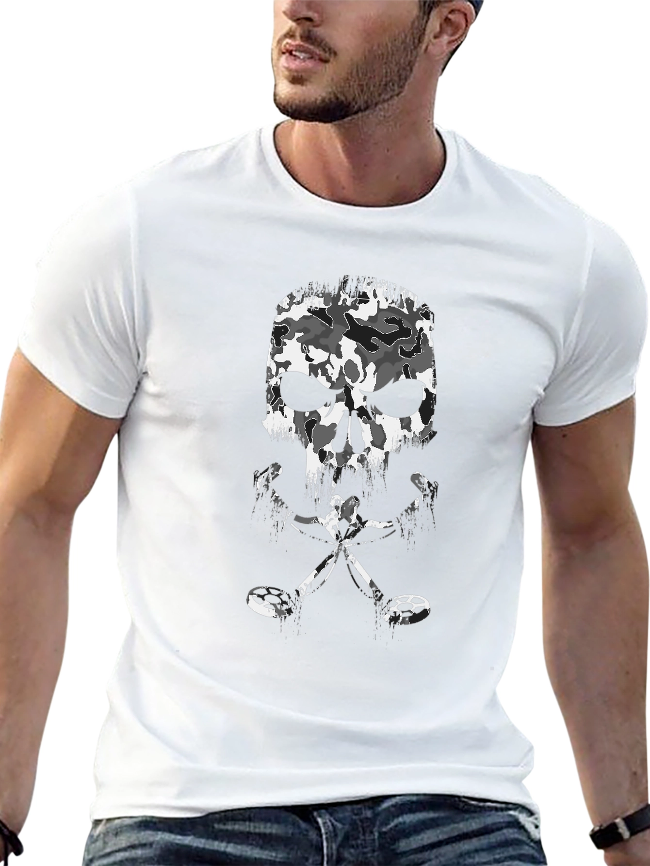 Camo Skull Golf Clubs T-Shirt