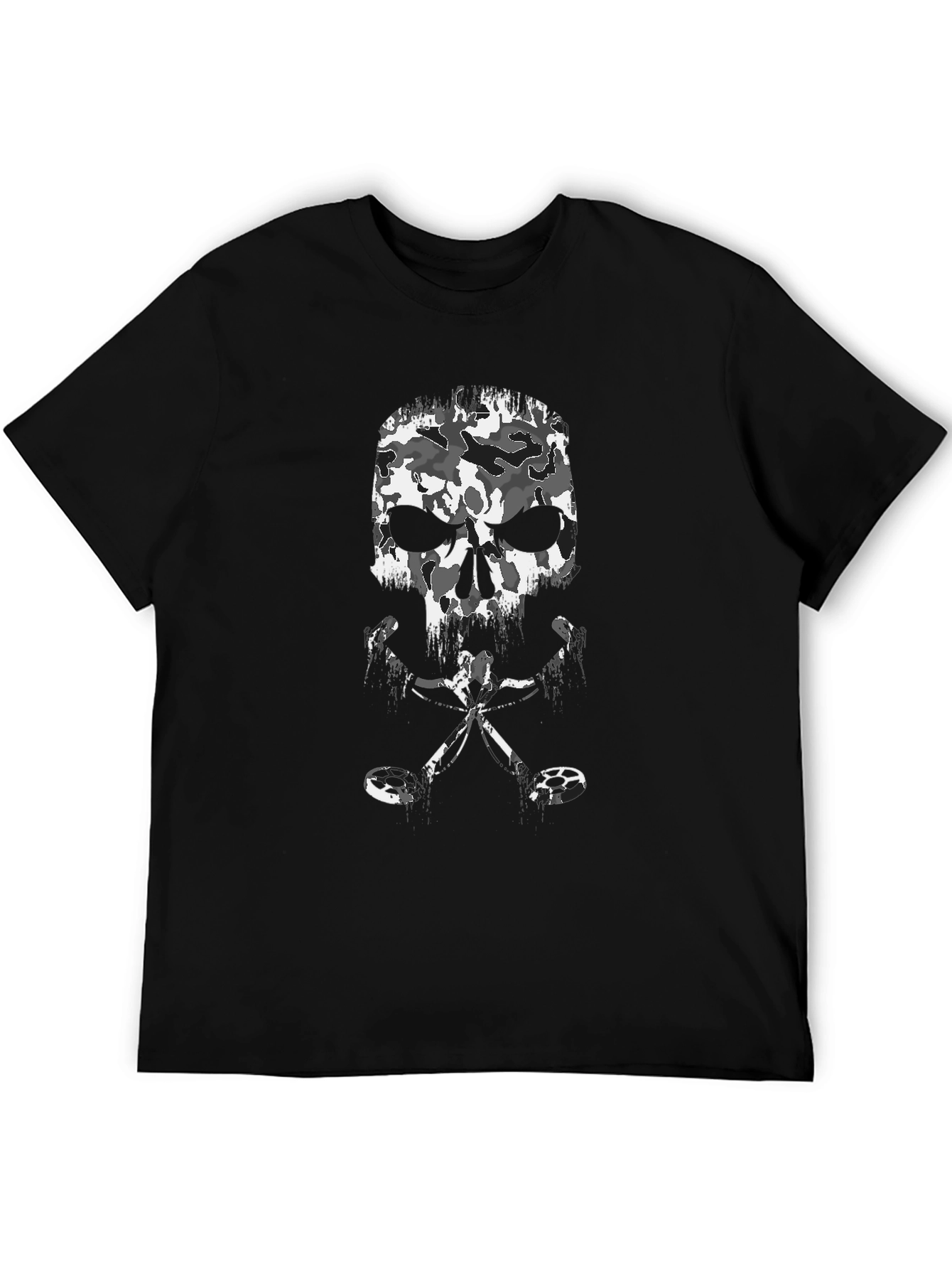 Camo Skull Golf Clubs T-Shirt