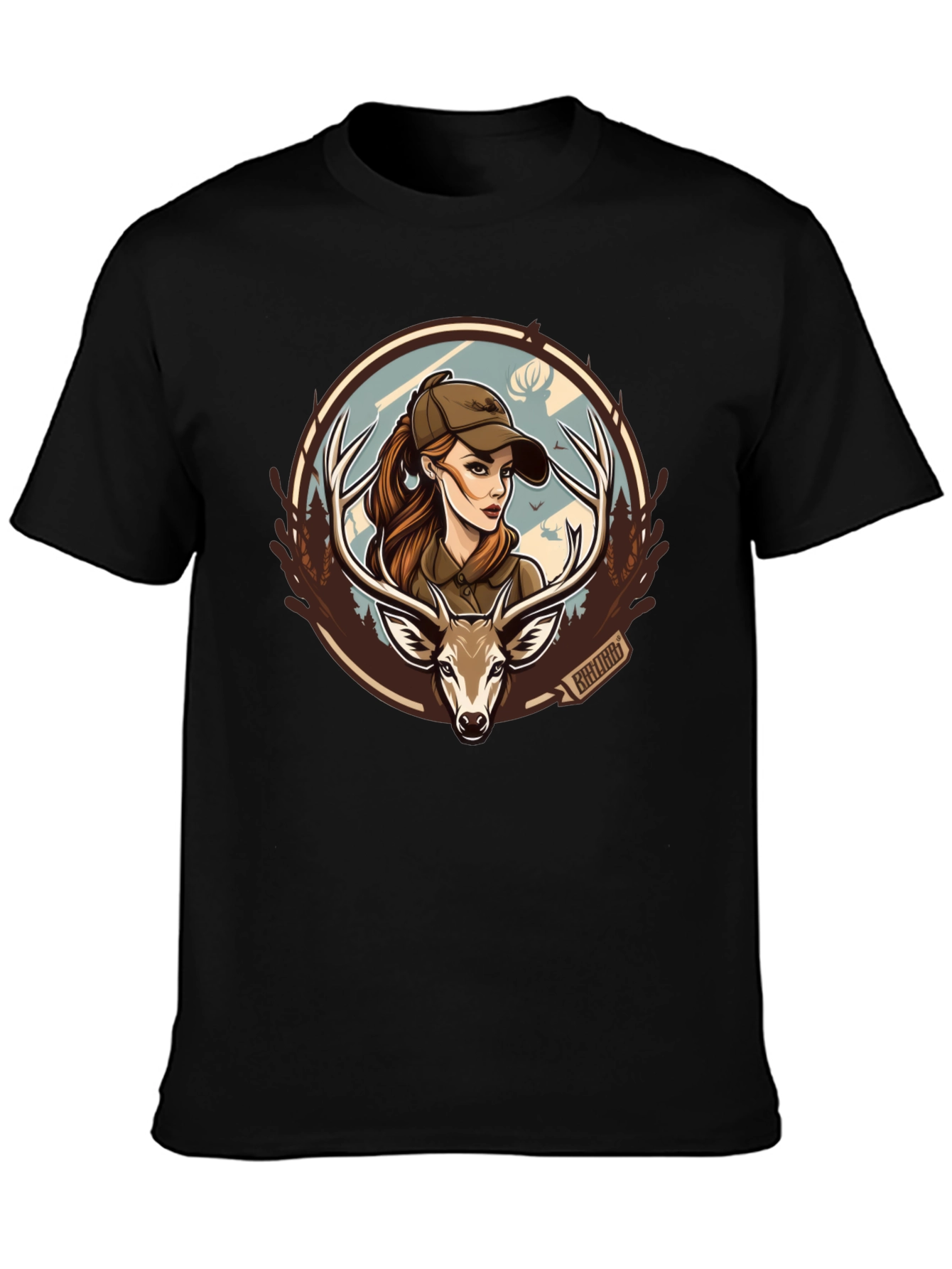 Hunting Girl Deer Graphic T-Shirt