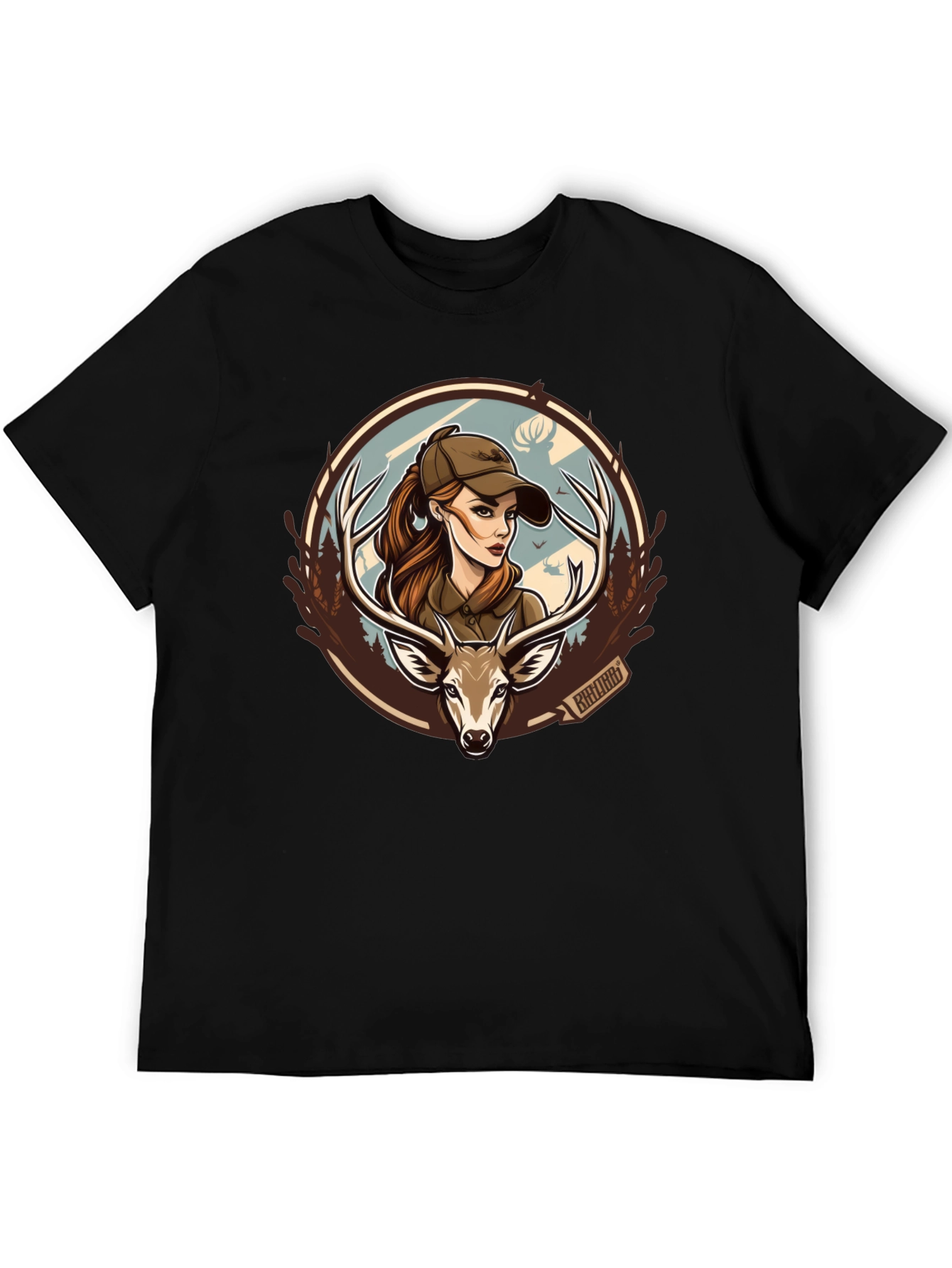 Hunting Girl Deer Graphic T-Shirt