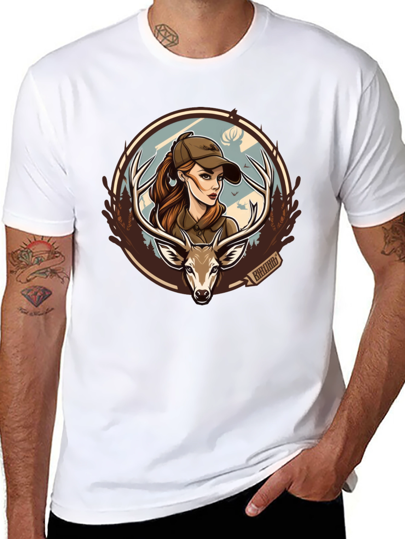 Hunting Girl Deer Graphic T-Shirt