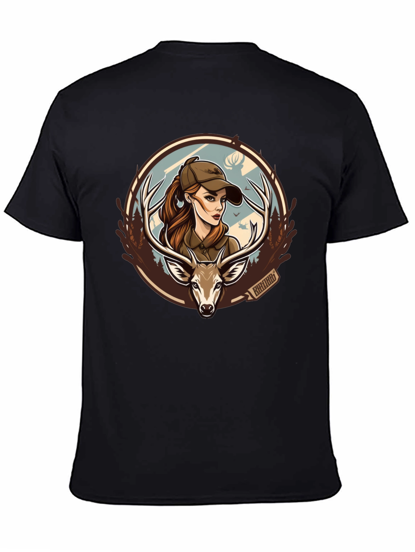 Hunting Girl Deer Graphic T-Shirt