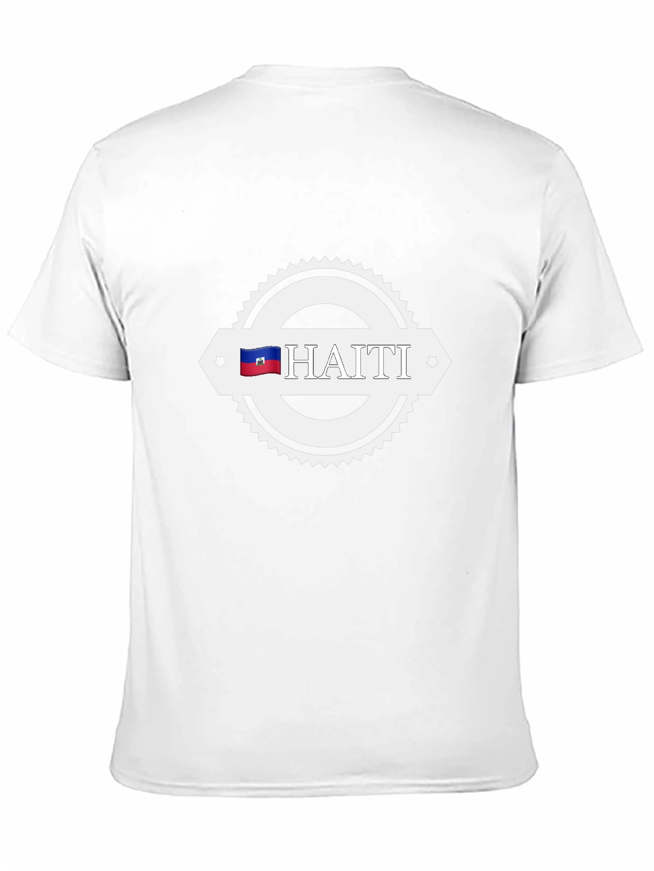 Haiti Flag Graphic Print Black T-Shirt