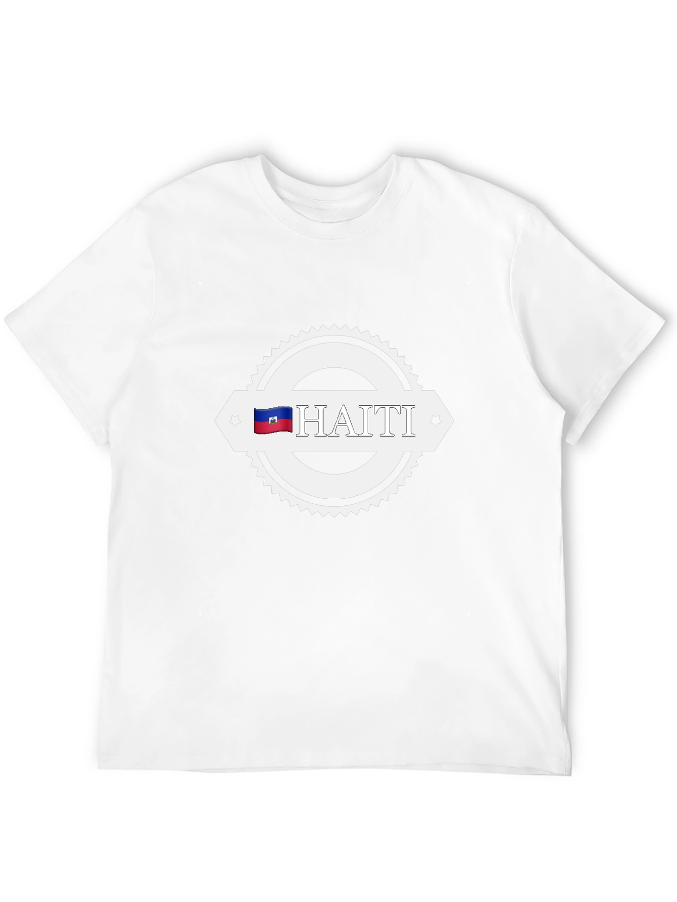 Haiti Flag Graphic Print Black T-Shirt