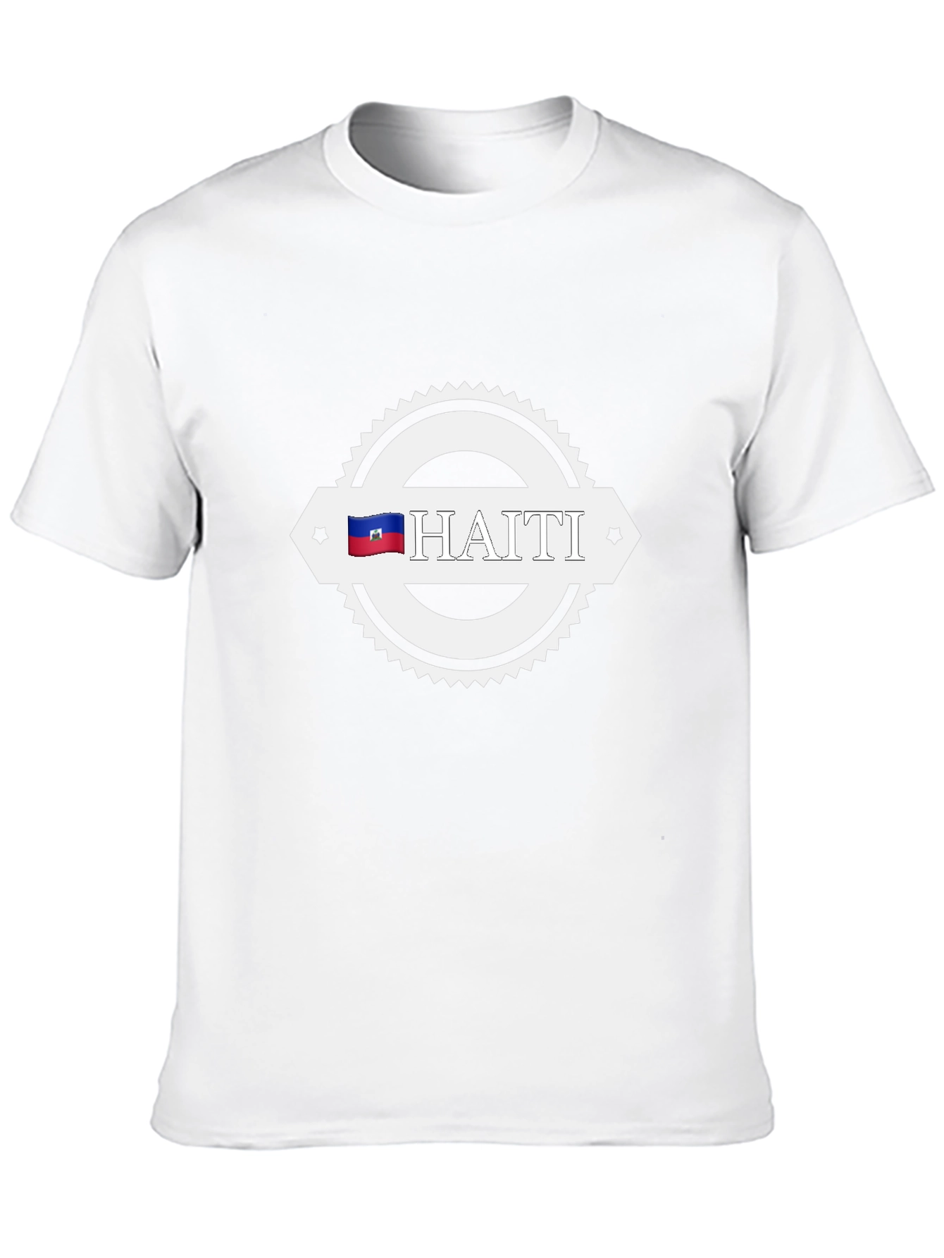 Haiti Flag Graphic Print Black T-Shirt