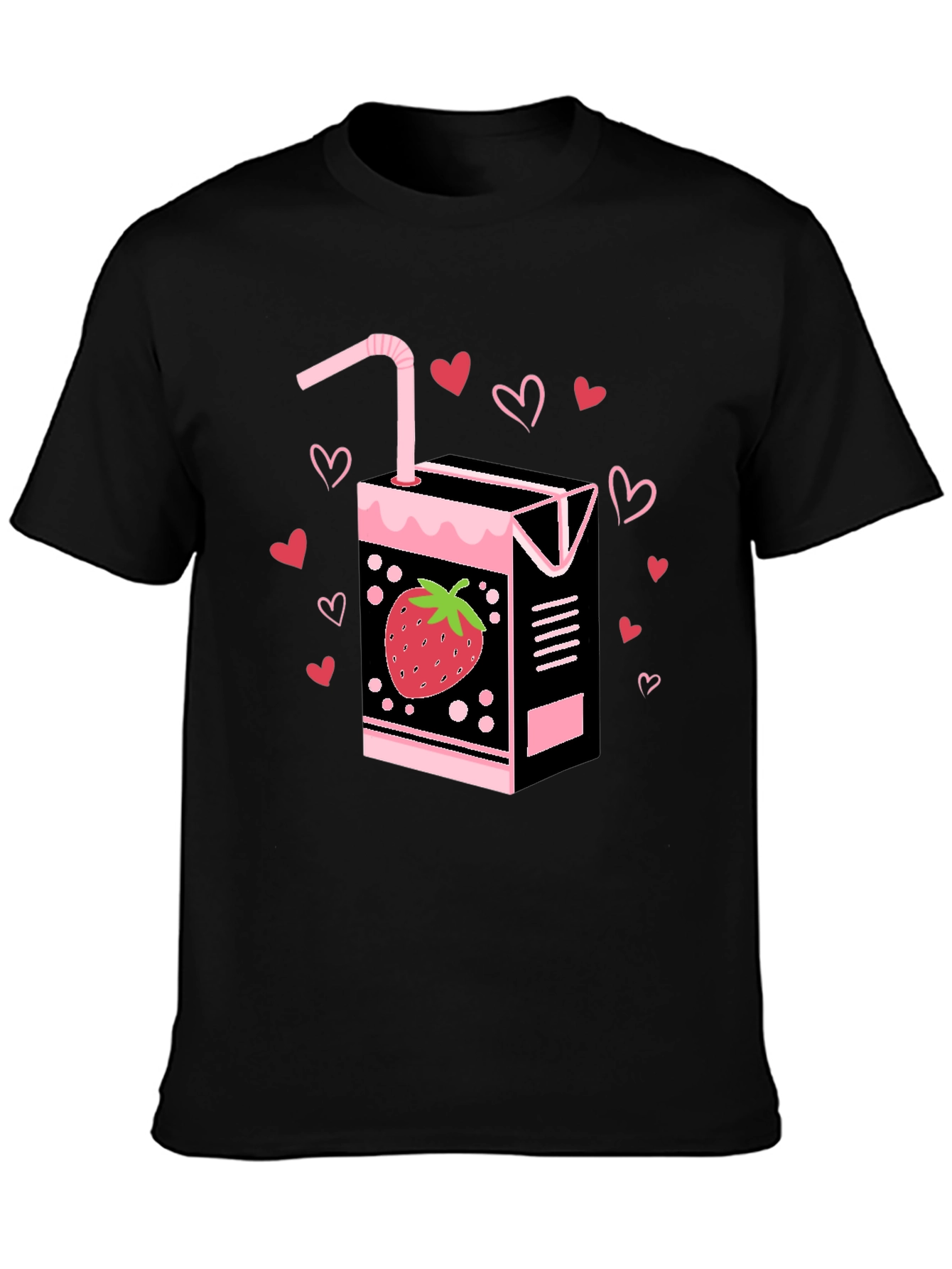 Strawberry Juice Box Graphic Tee - Black
