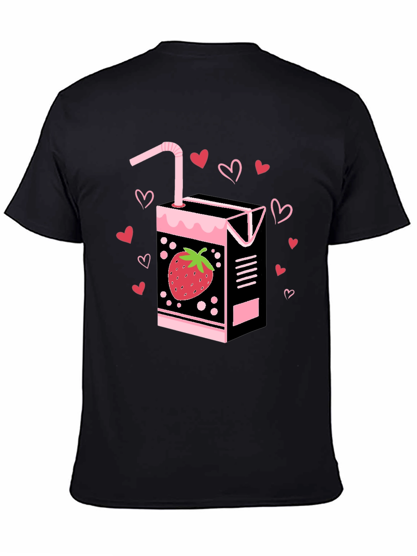 Strawberry Juice Box Graphic Tee - Black