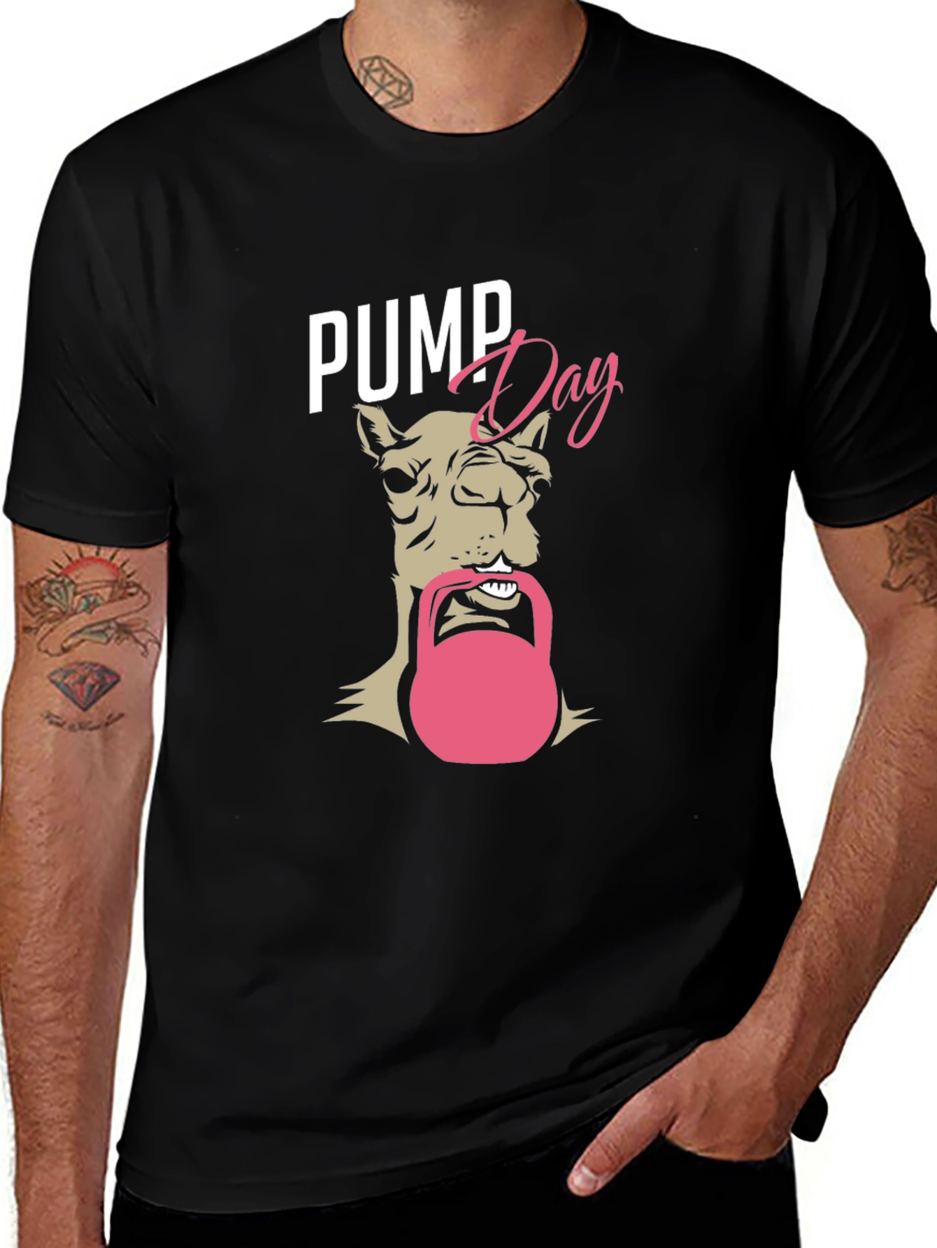 Pump Day Camel T-Shirt - Gym Workout Apparel