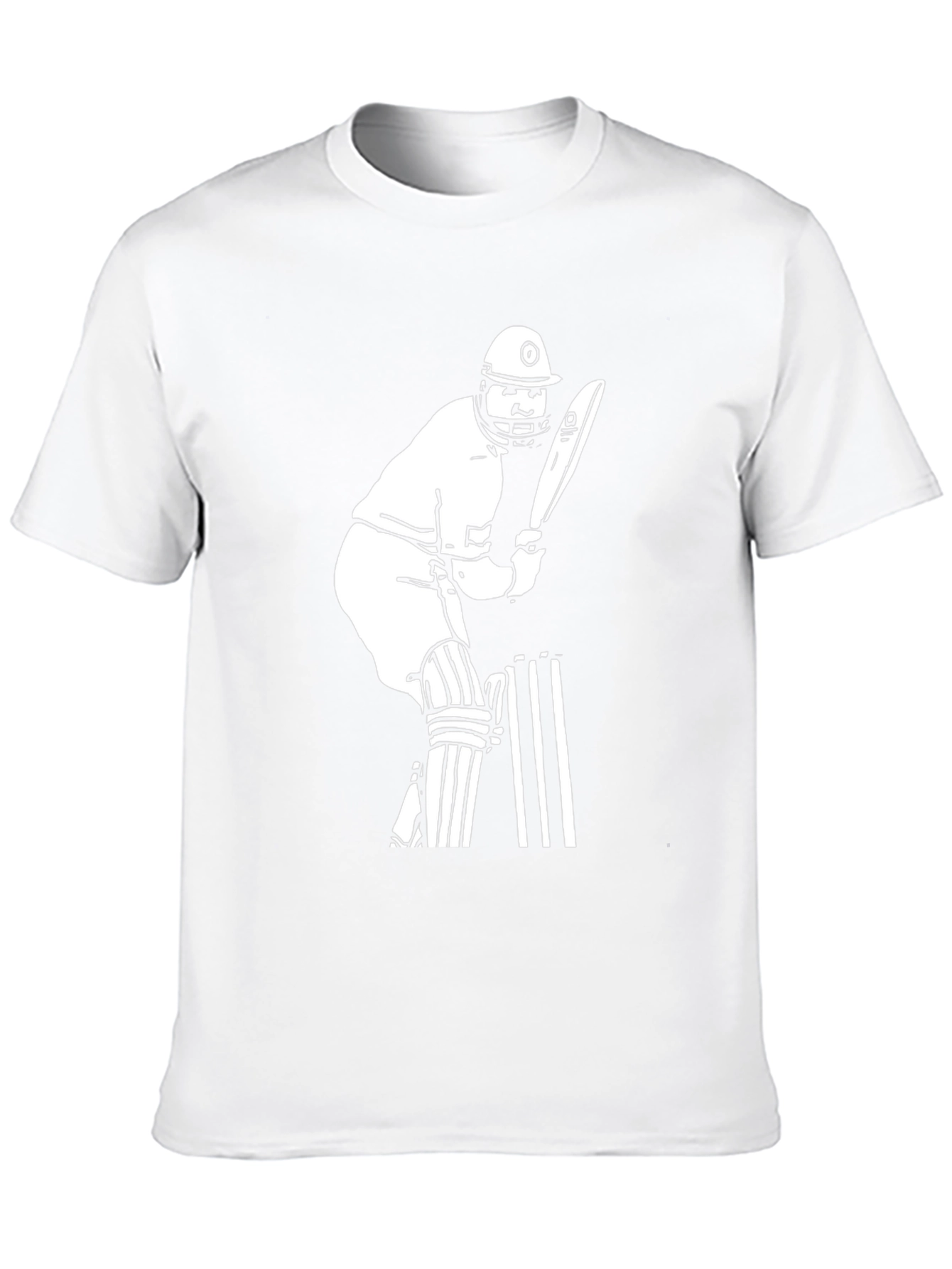 Cricket Player Graphic Tee - Black Cotton T-Shirt