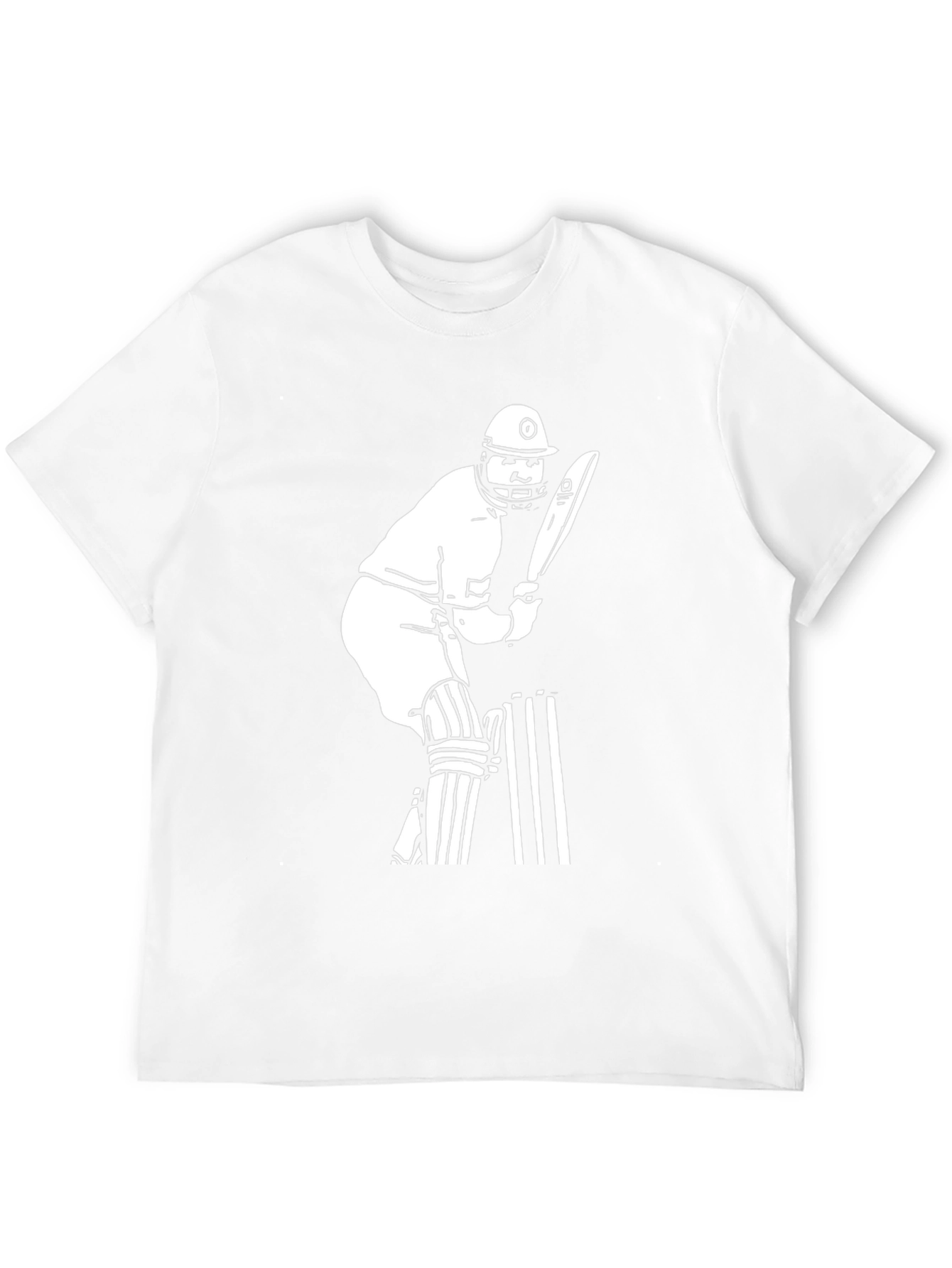 Cricket Player Graphic Tee - Black Cotton T-Shirt