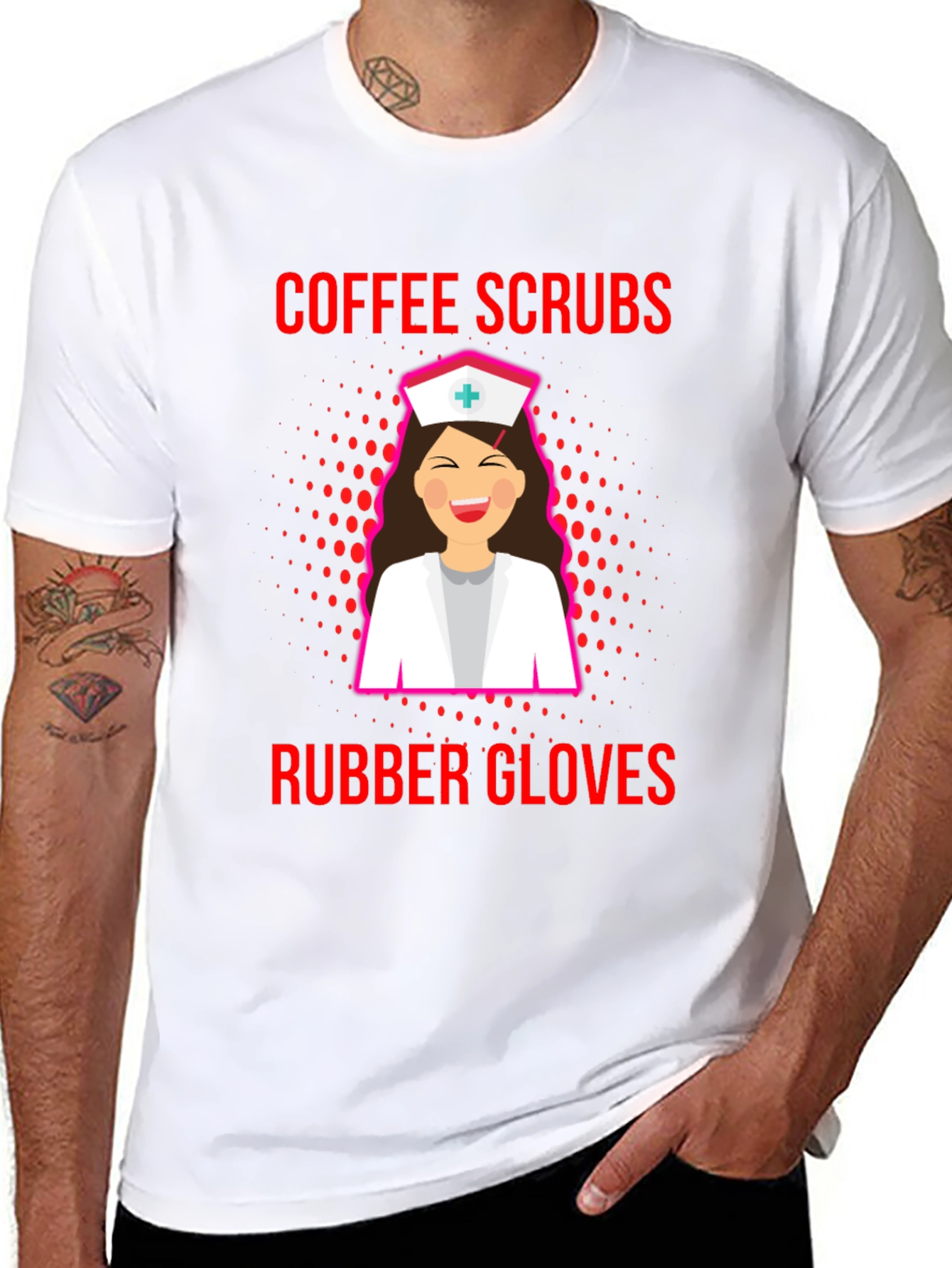 Coffee Scrubs Rubber Gloves Nurse T-Shirt