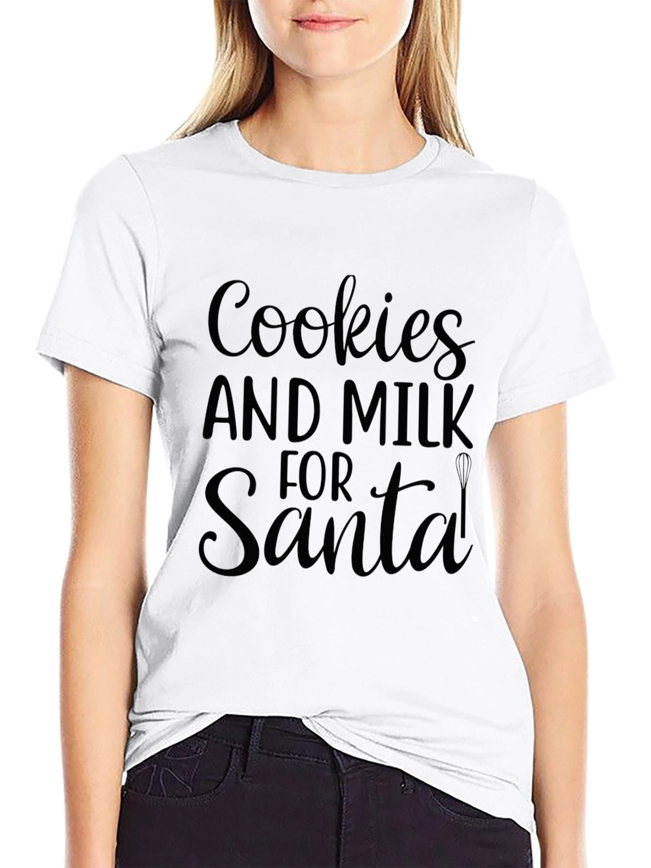 Cookies & Milk For Santa Black T-Shirt