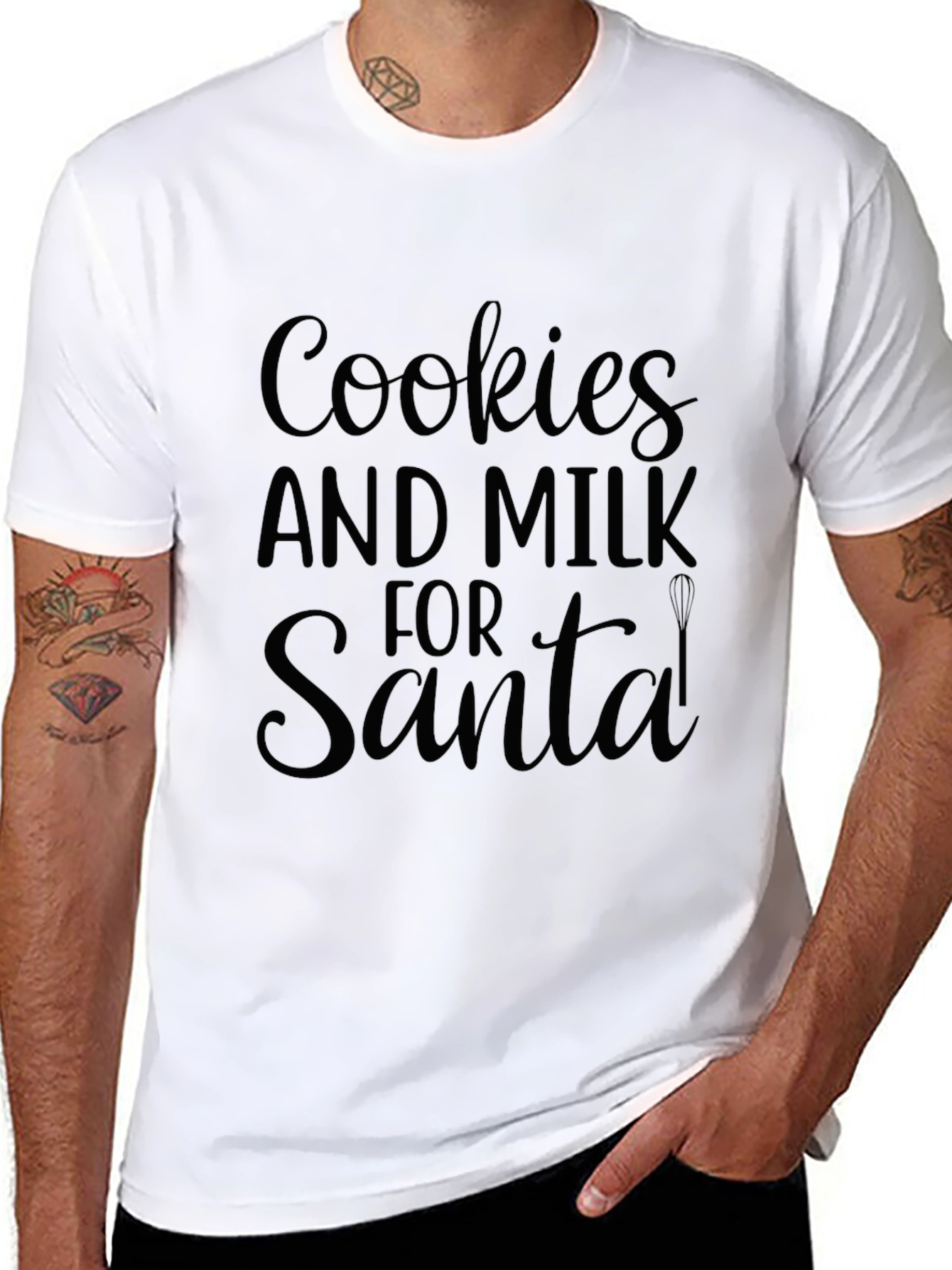 Cookies & Milk For Santa Black T-Shirt