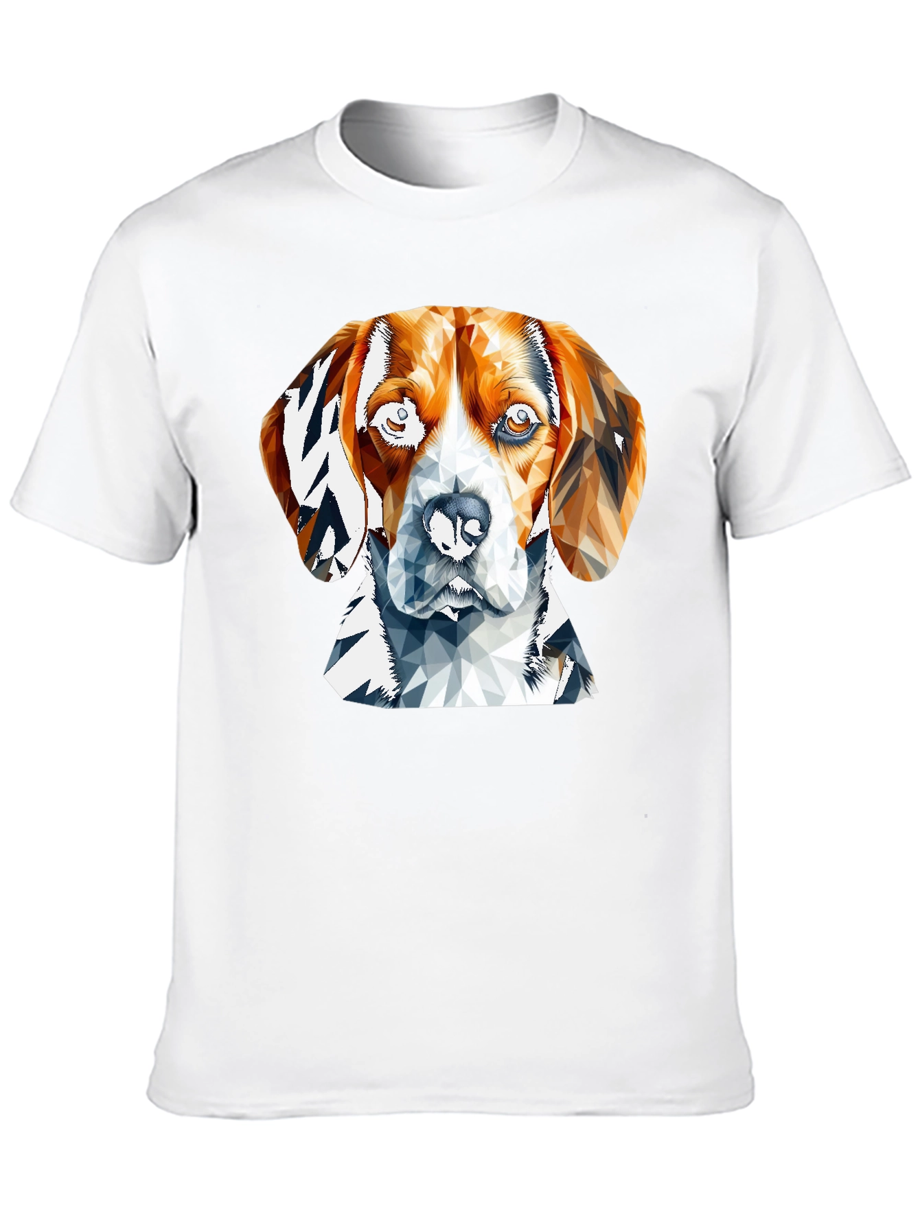 Geometric Beagle Dog Graphic Tee - Black