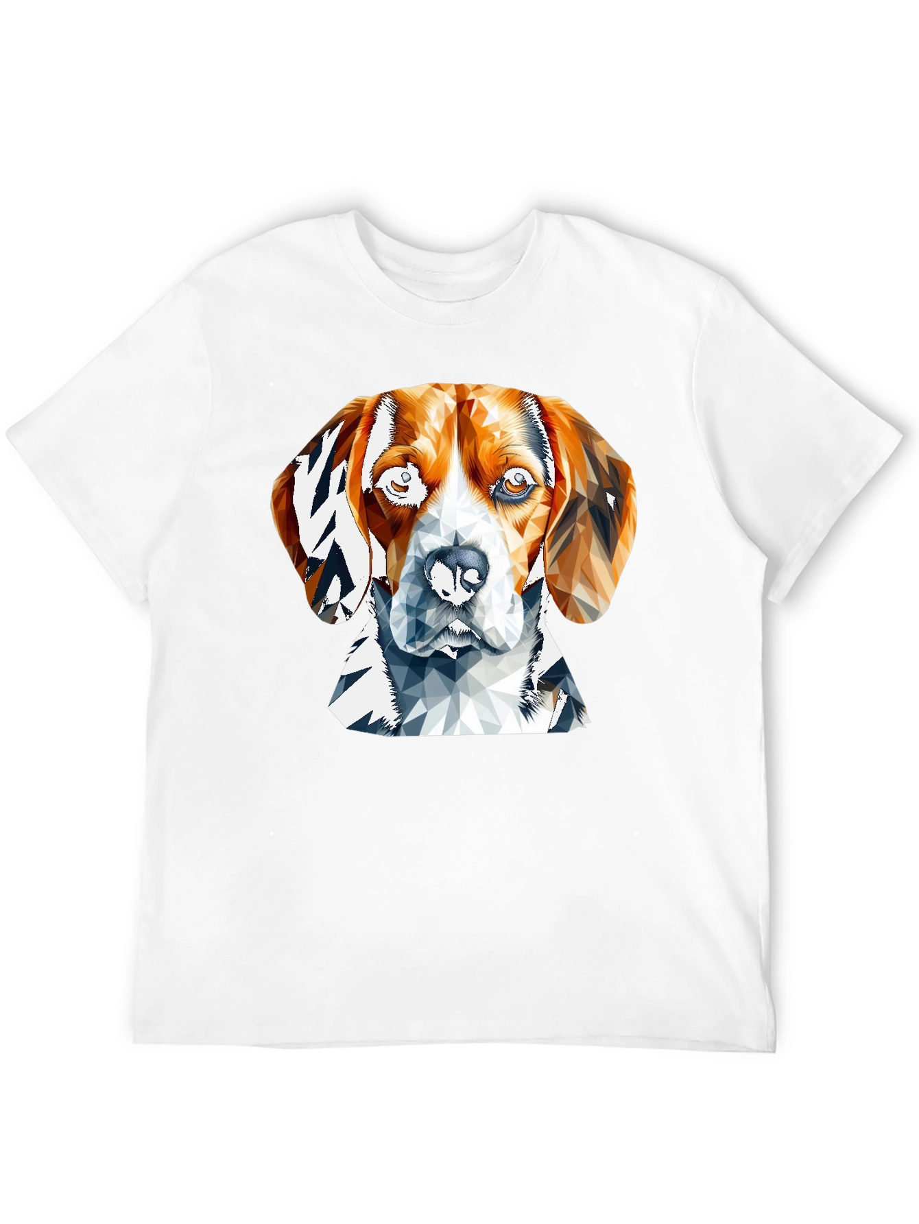 Geometric Beagle Dog Graphic Tee - Black