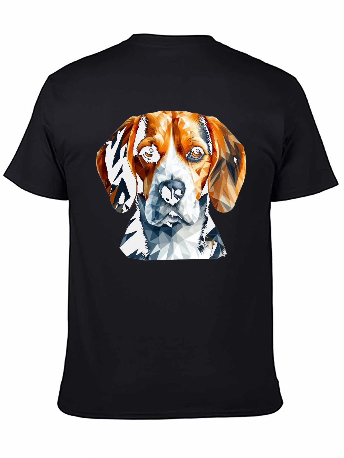 Geometric Beagle Dog Graphic Tee - Black