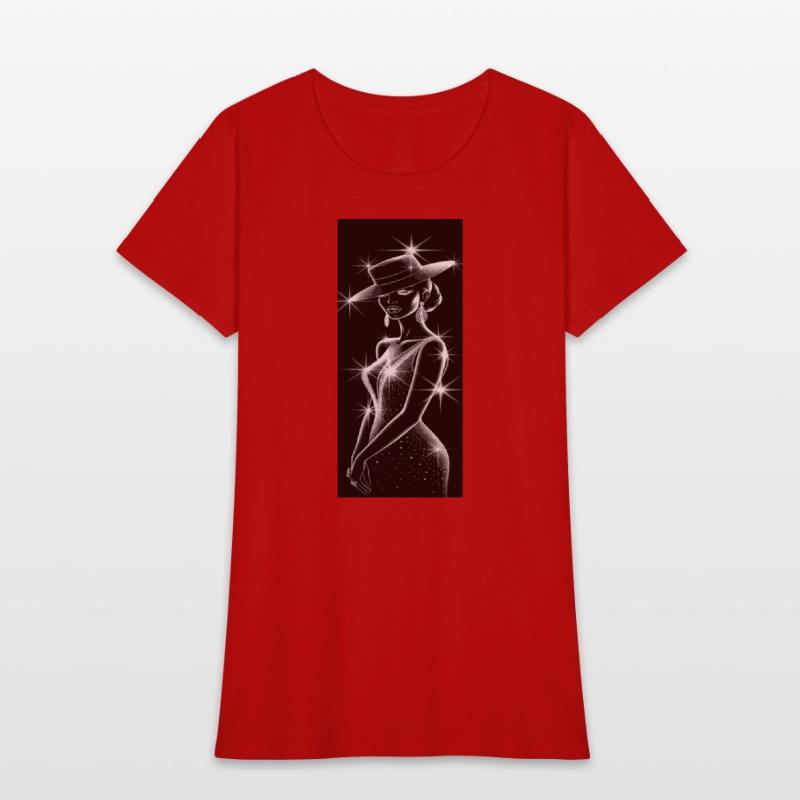 Elegant Night Diva in Sparkling Hat and Dress