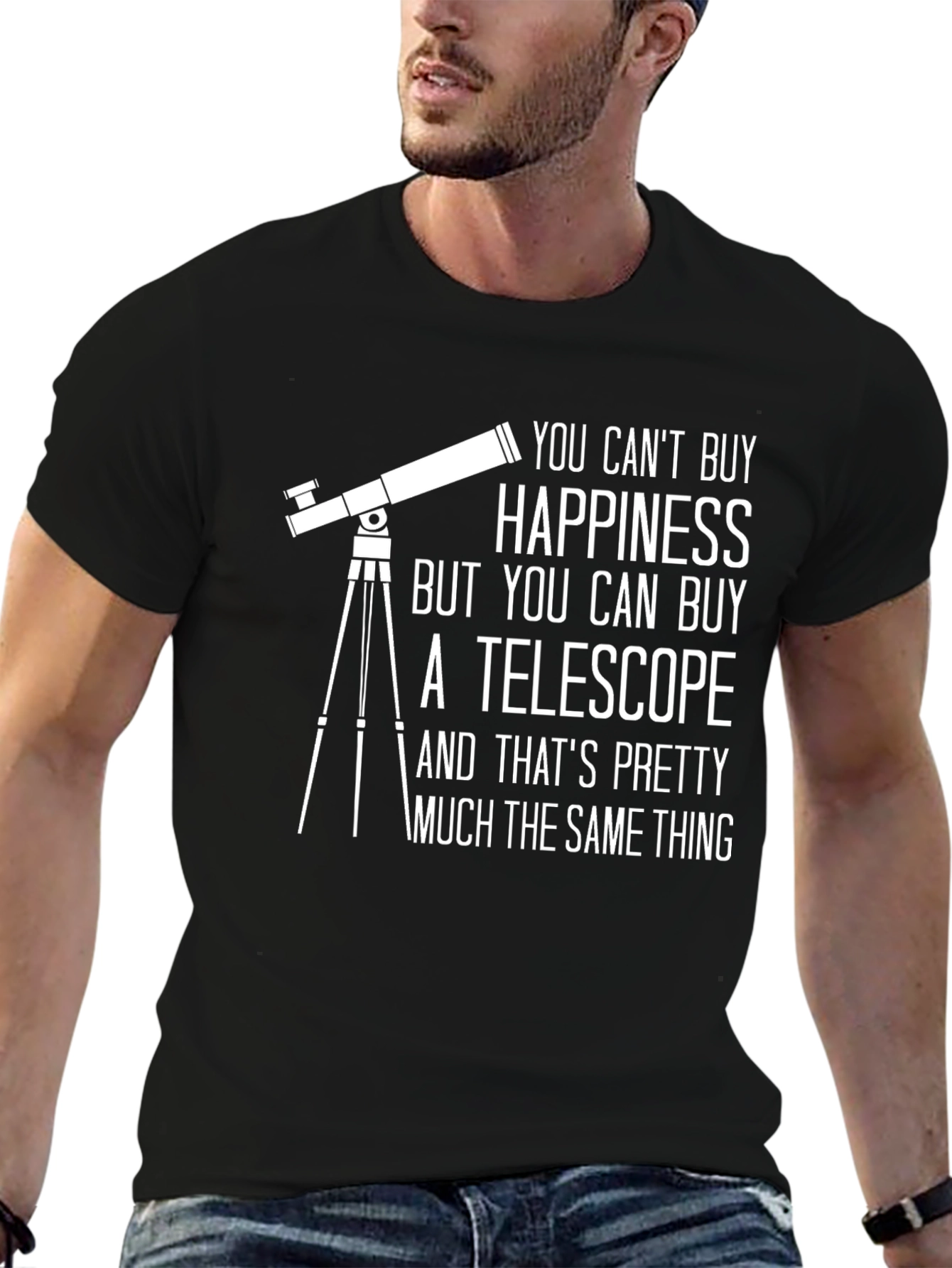 Telescope Happiness T-Shirt - Astronomy Gift