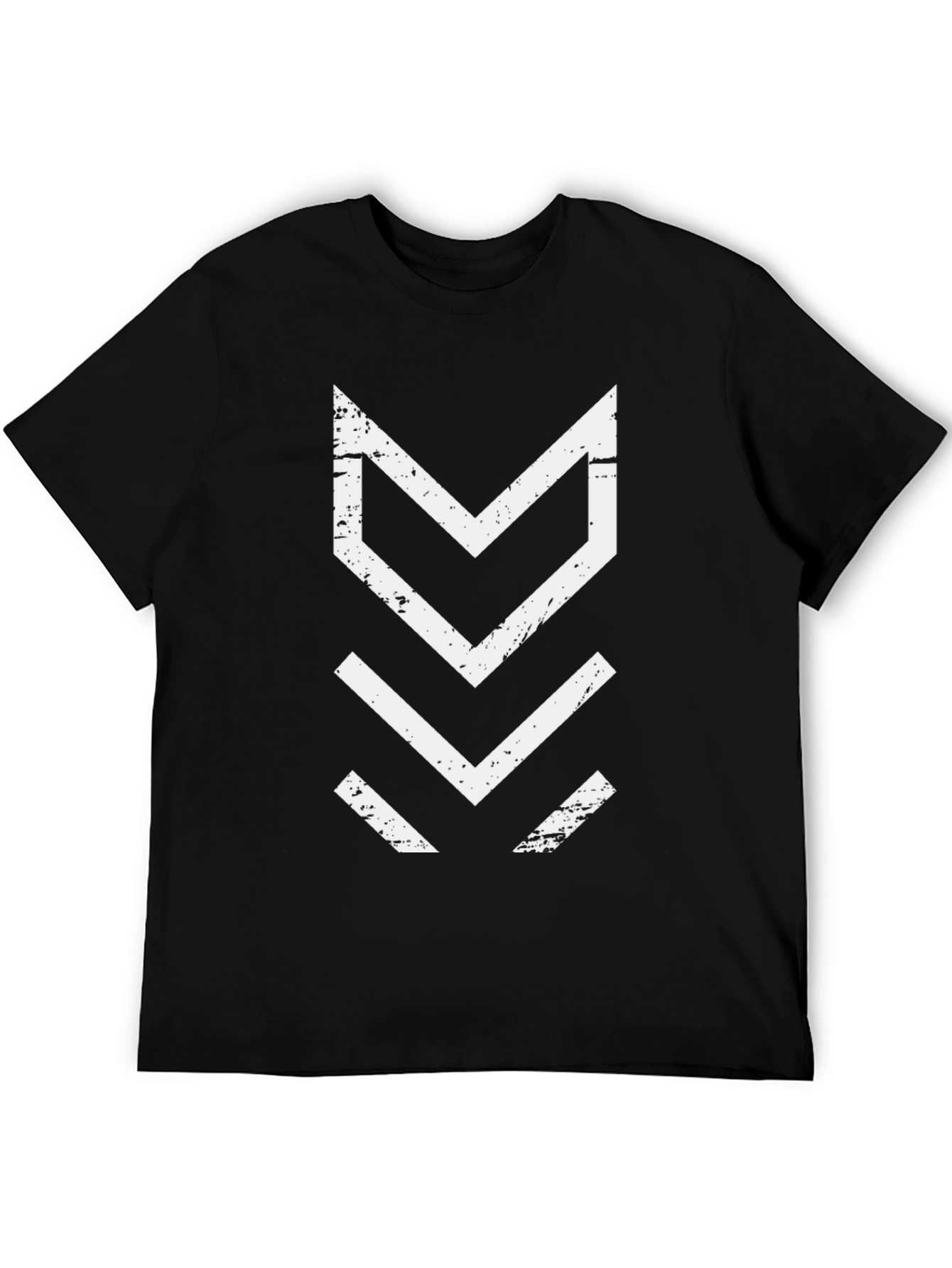 Modern Geometric Arrow Graphic Black T-Shirt