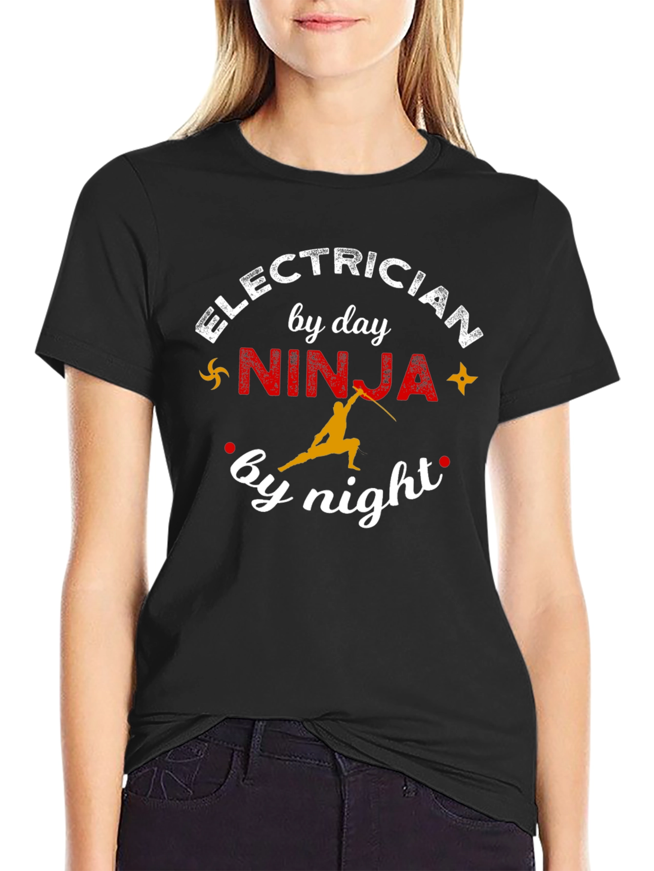 Electrician Ninja T-Shirt - Novelty Gift