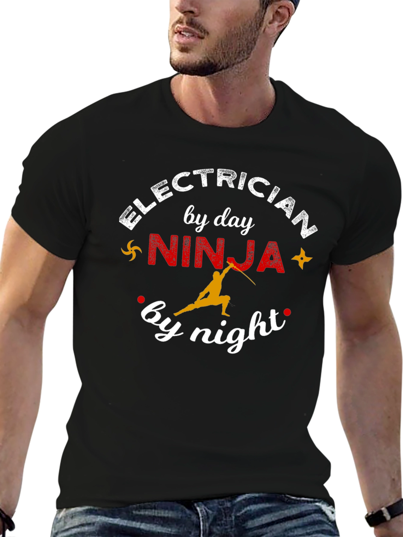 Electrician Ninja T-Shirt - Novelty Gift