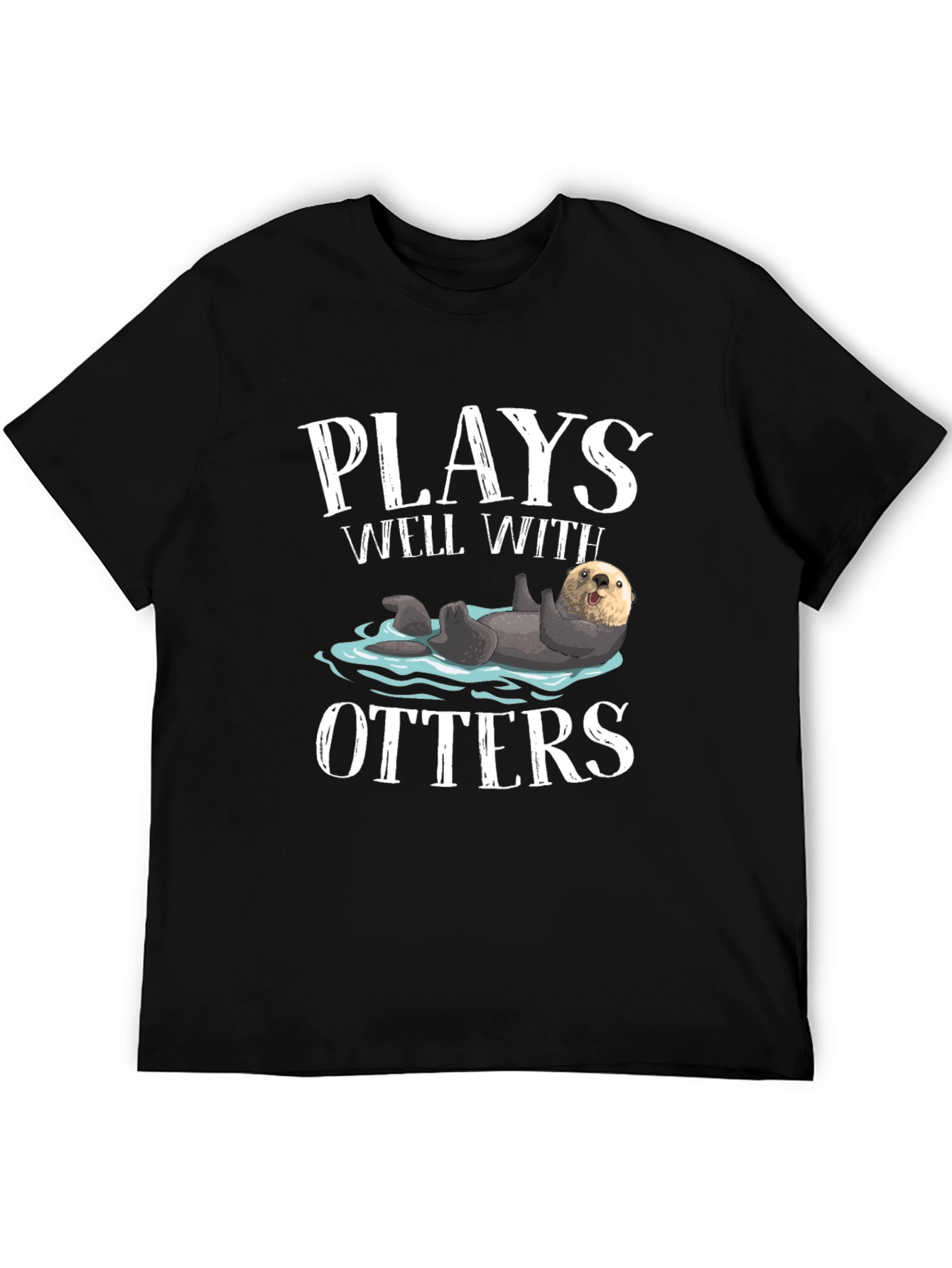 Plays Well With Otters Graphic Tee - Black T-Shirt