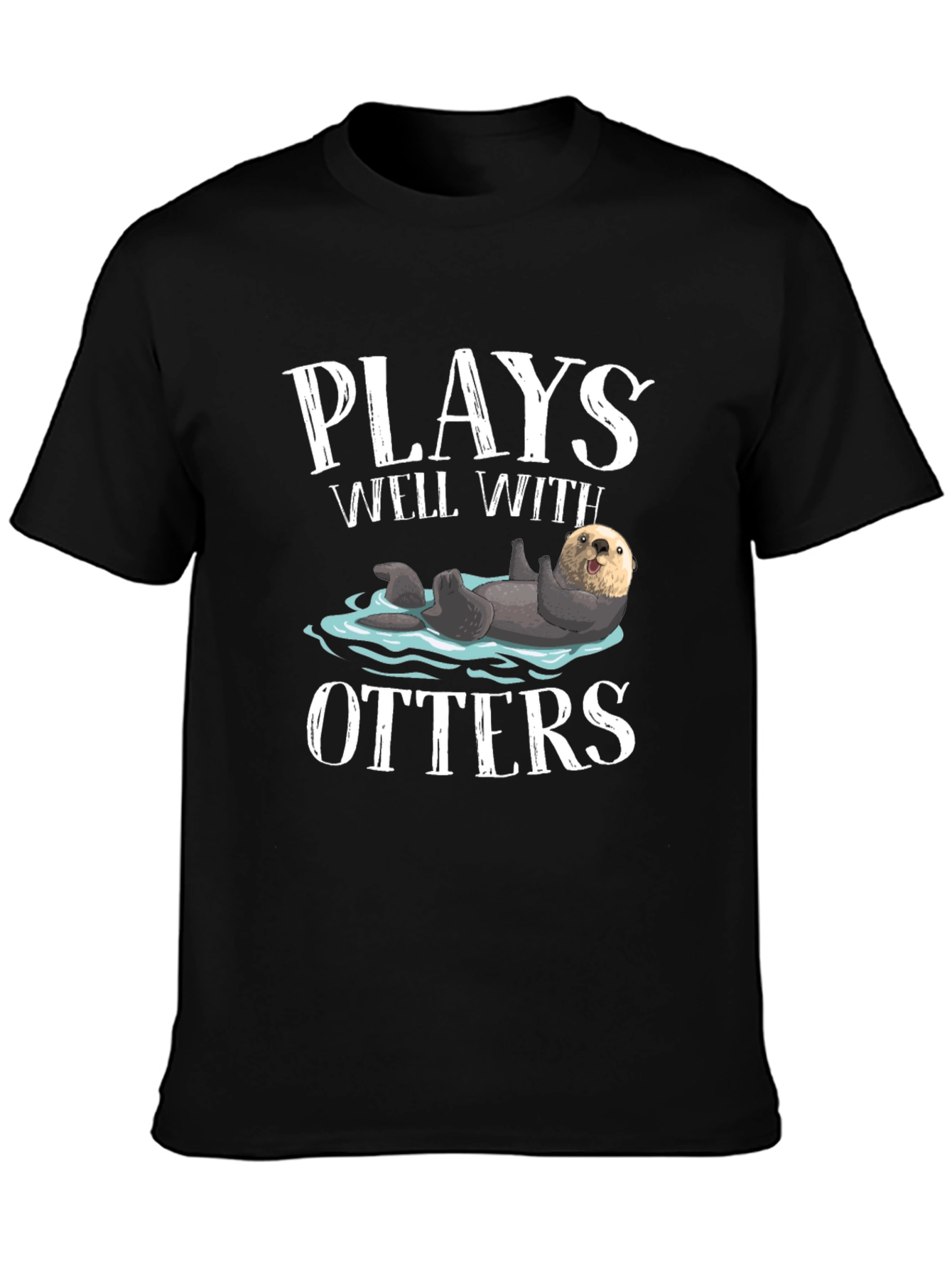 Plays Well With Otters Graphic Tee - Black T-Shirt