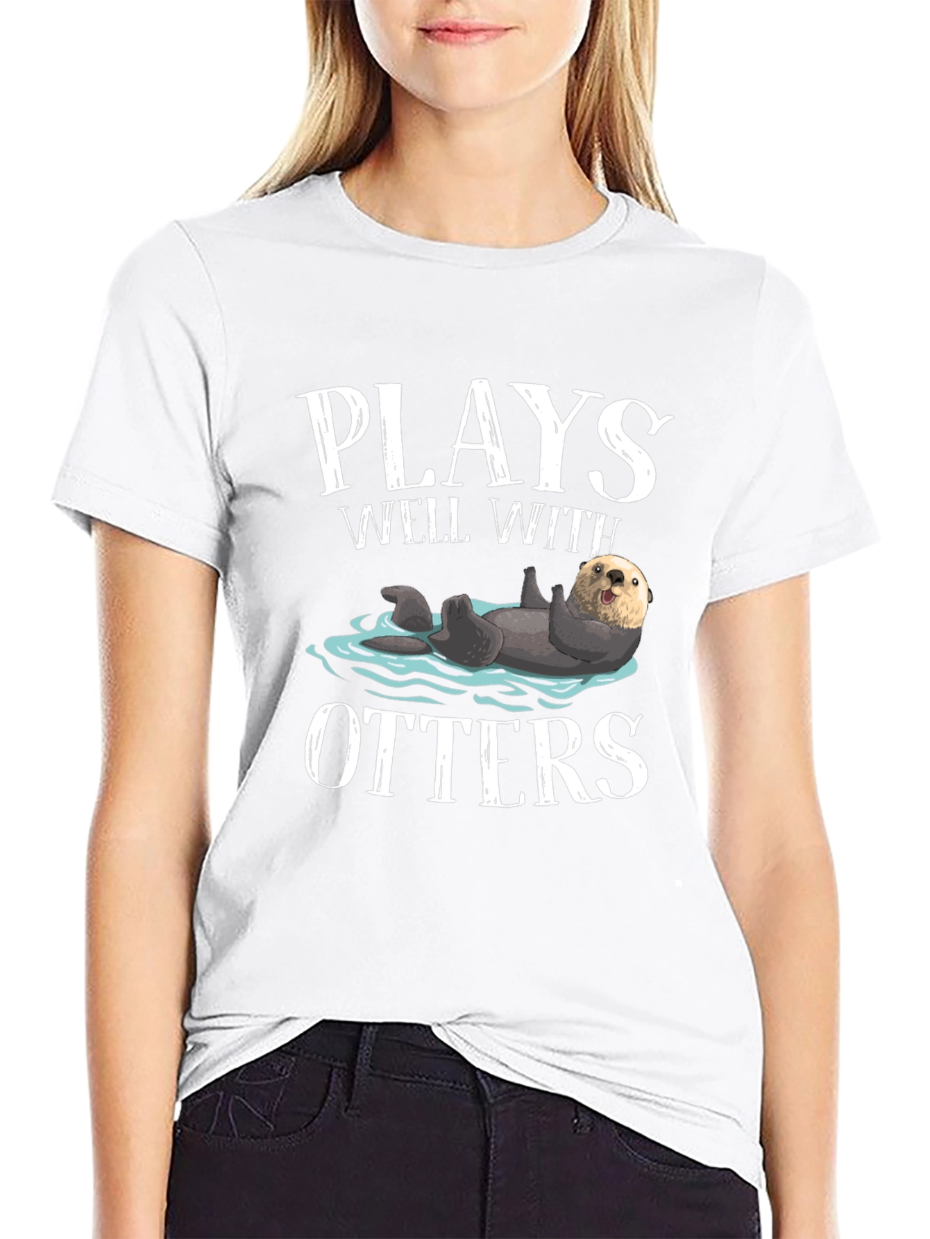 Plays Well With Otters Graphic Tee - Black T-Shirt