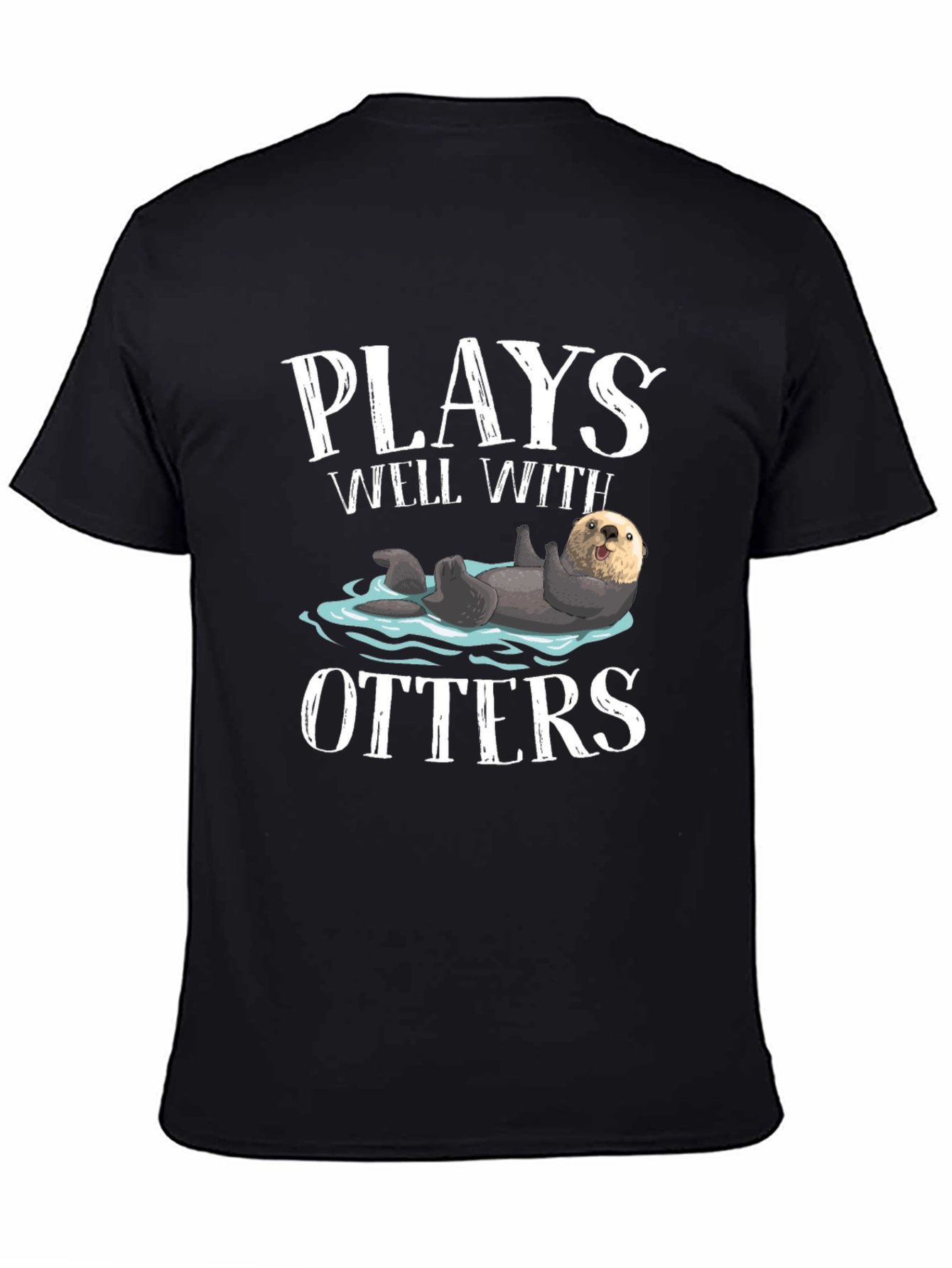 Plays Well With Otters Graphic Tee - Black T-Shirt