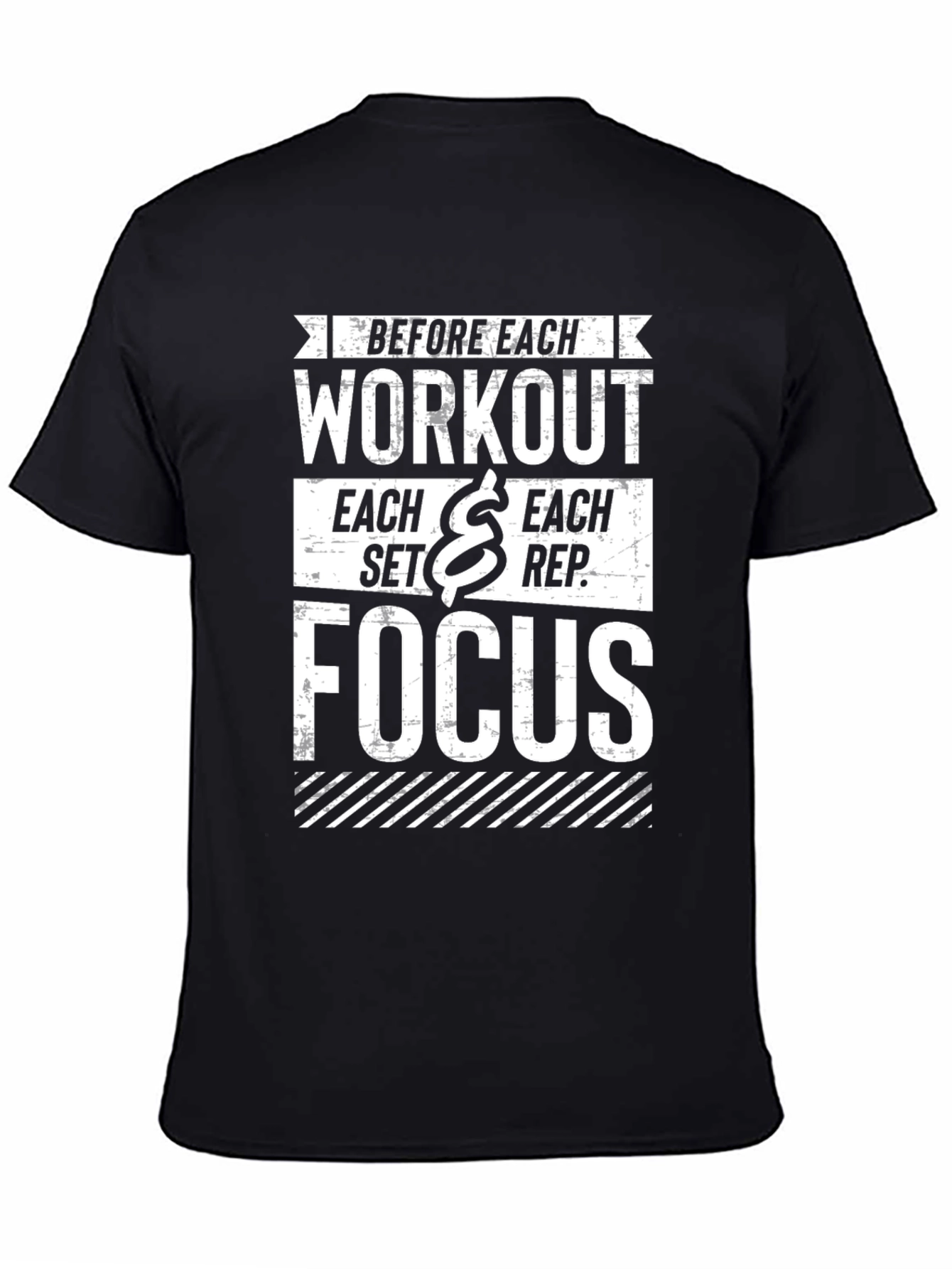 Workout Focus Graphic T-Shirt - Black Gym Tee