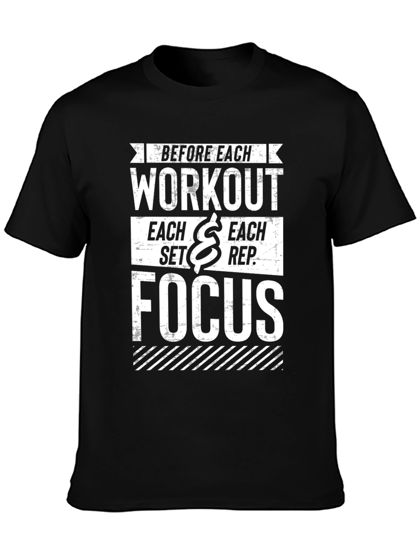 Workout Focus Graphic T-Shirt - Black Gym Tee