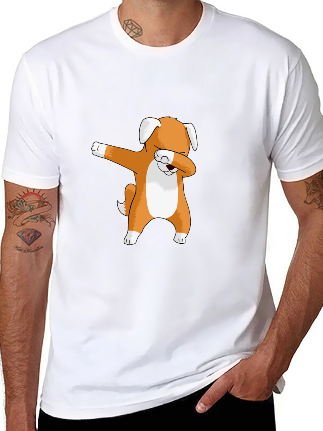 Dog Dabbing Graphic T-Shirt