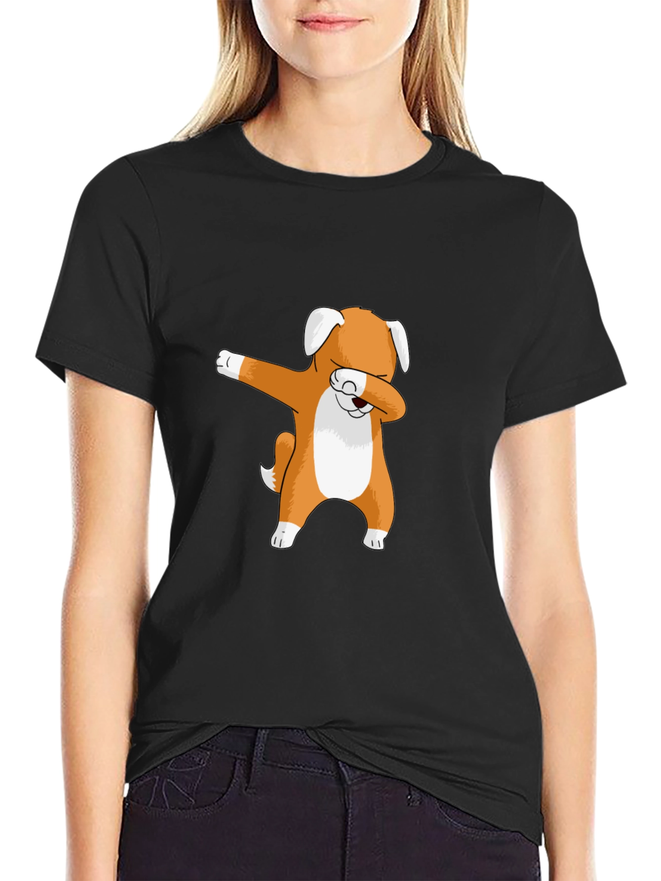 Dog Dabbing Graphic T-Shirt