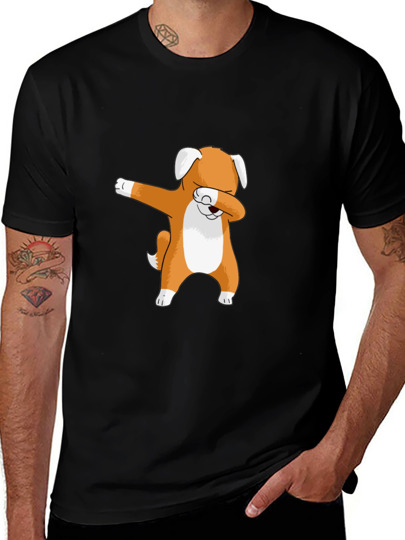 Dog Dabbing Graphic T-Shirt