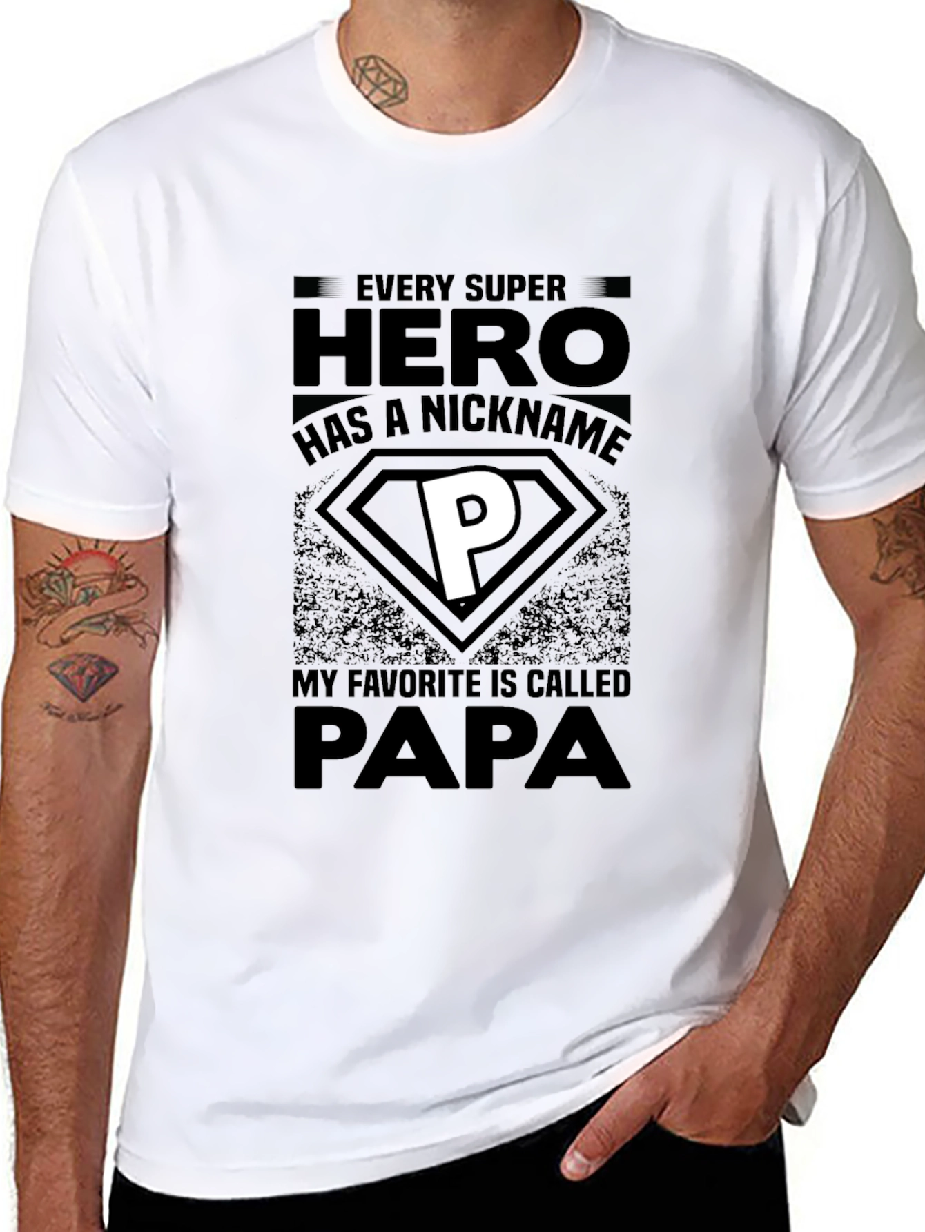 Super Hero Papa T-Shirt - Fathers Day Gift