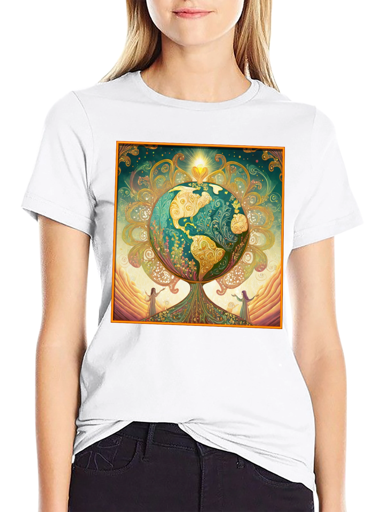 Earth Tree Graphic Tee - Black Cotton