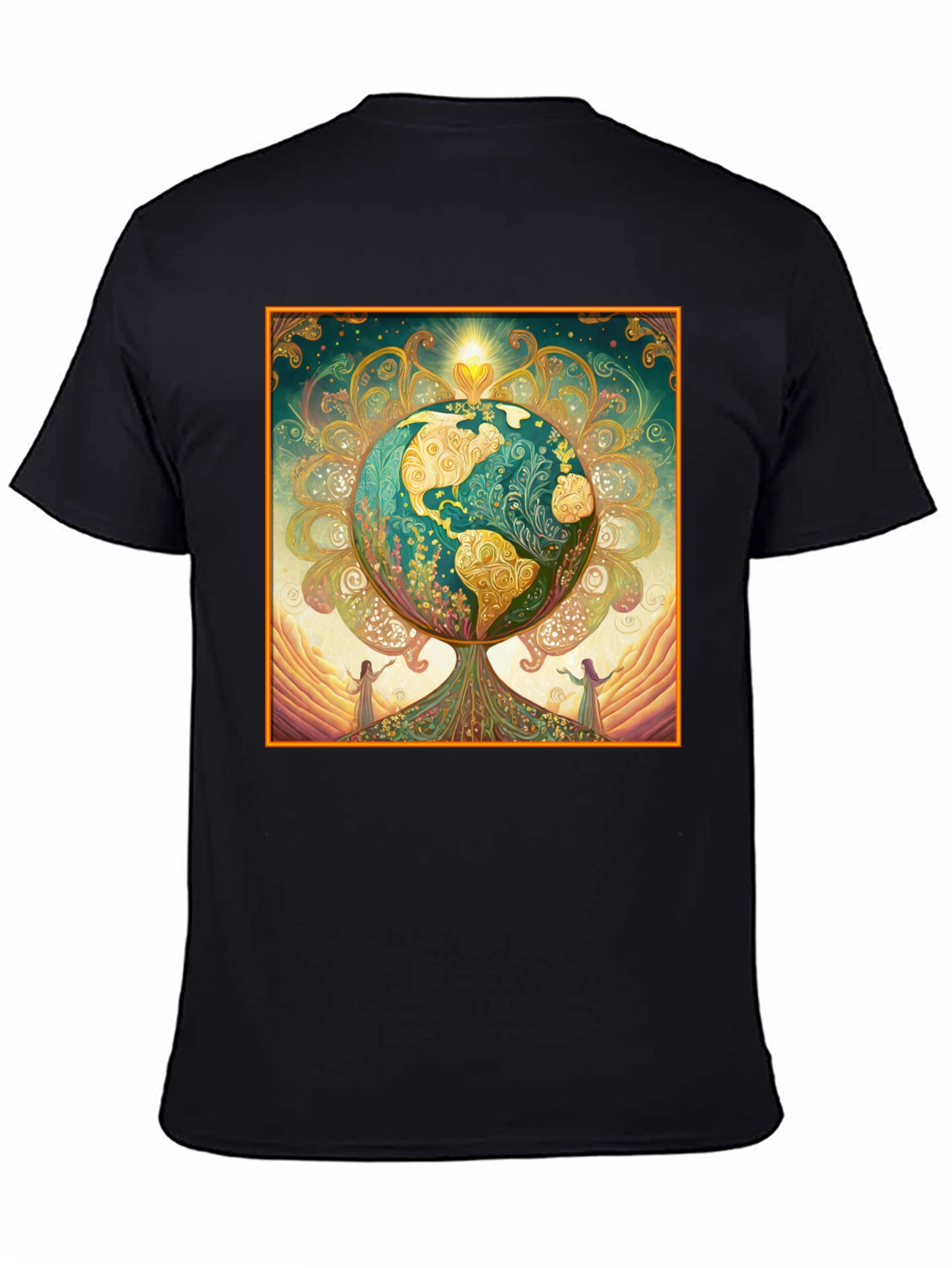 Earth Tree Graphic Tee - Black Cotton