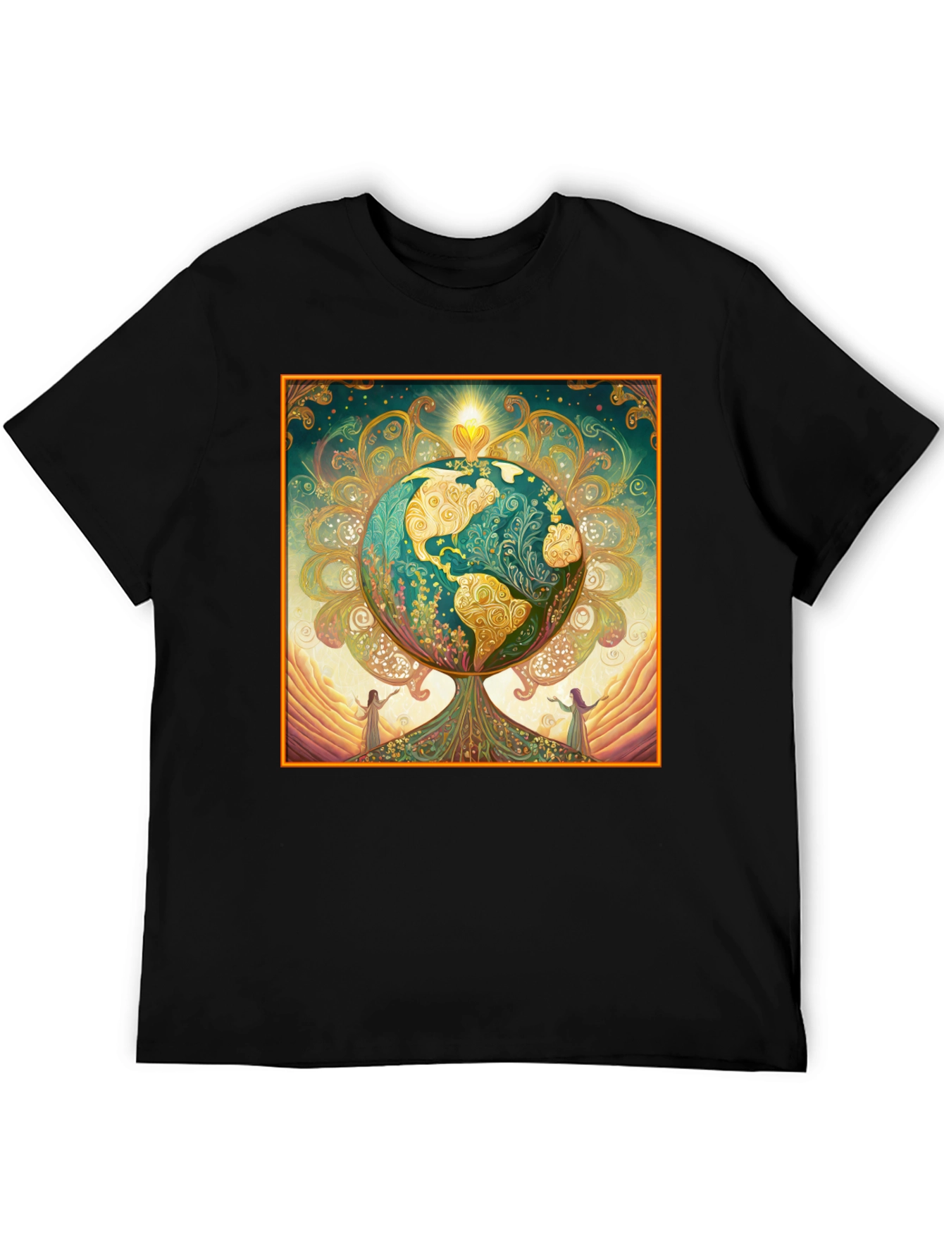 Earth Tree Graphic Tee - Black Cotton
