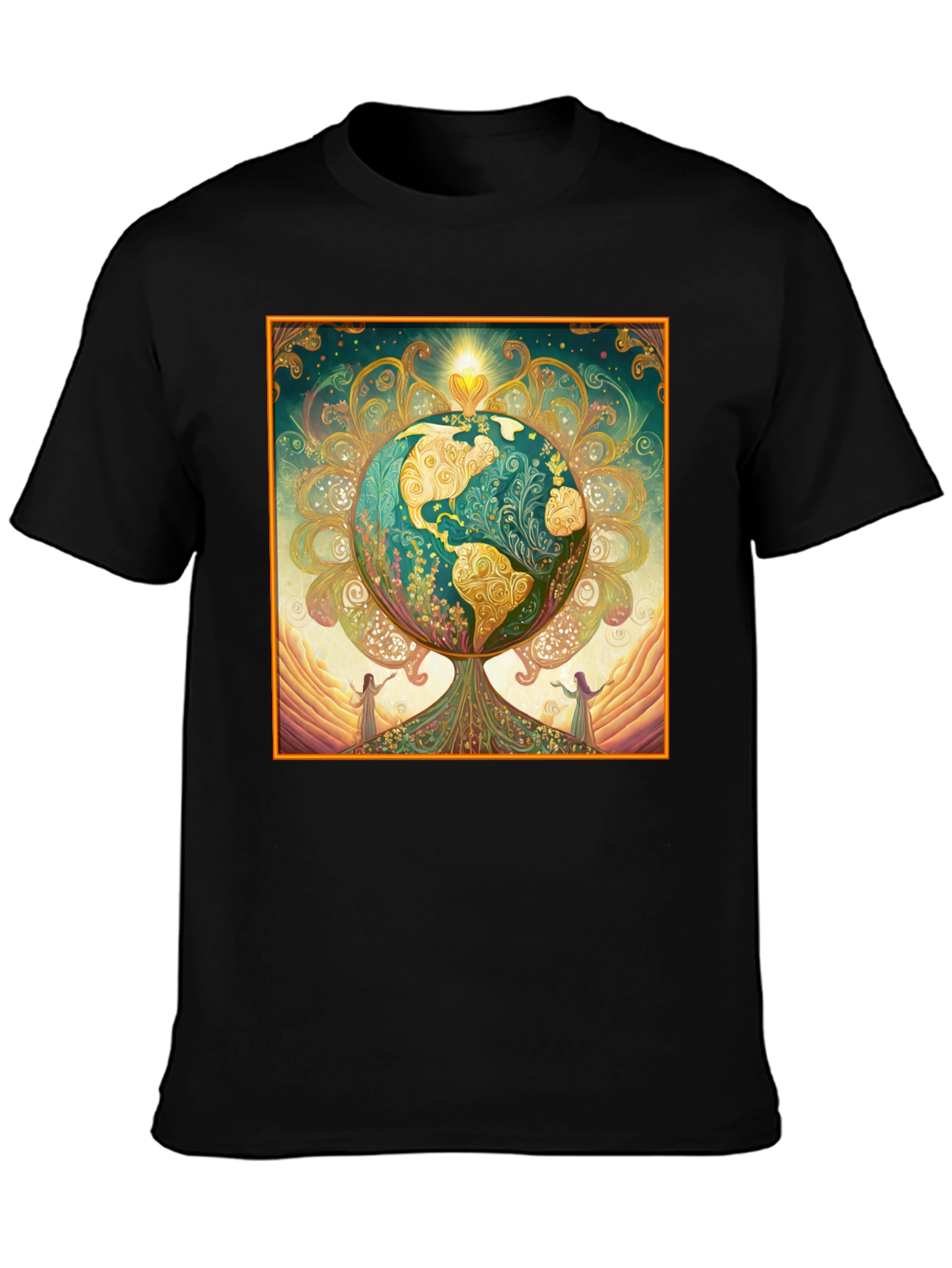 Earth Tree Graphic Tee - Black Cotton