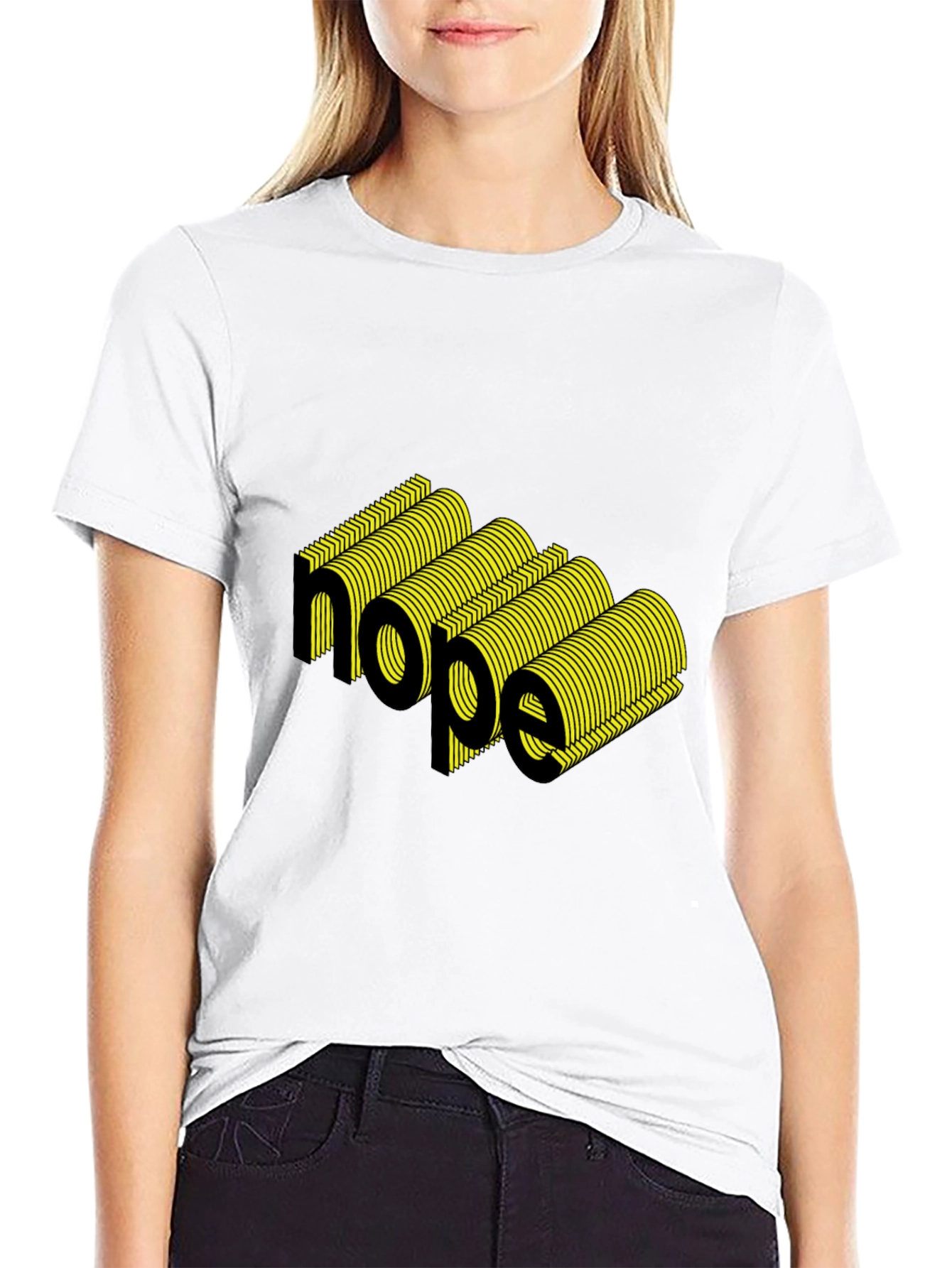 3D Nope Graphic Black Tee