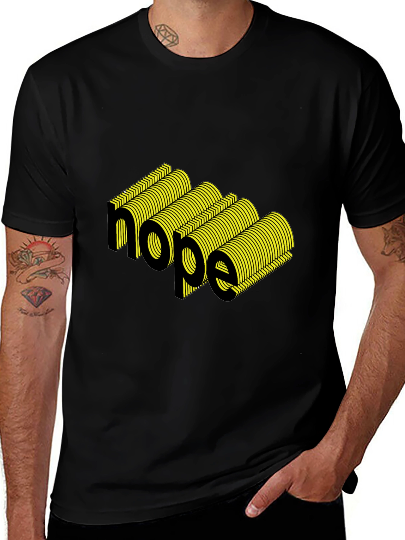 3D Nope Graphic Black Tee
