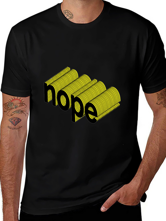 3D Nope Graphic Black Tee