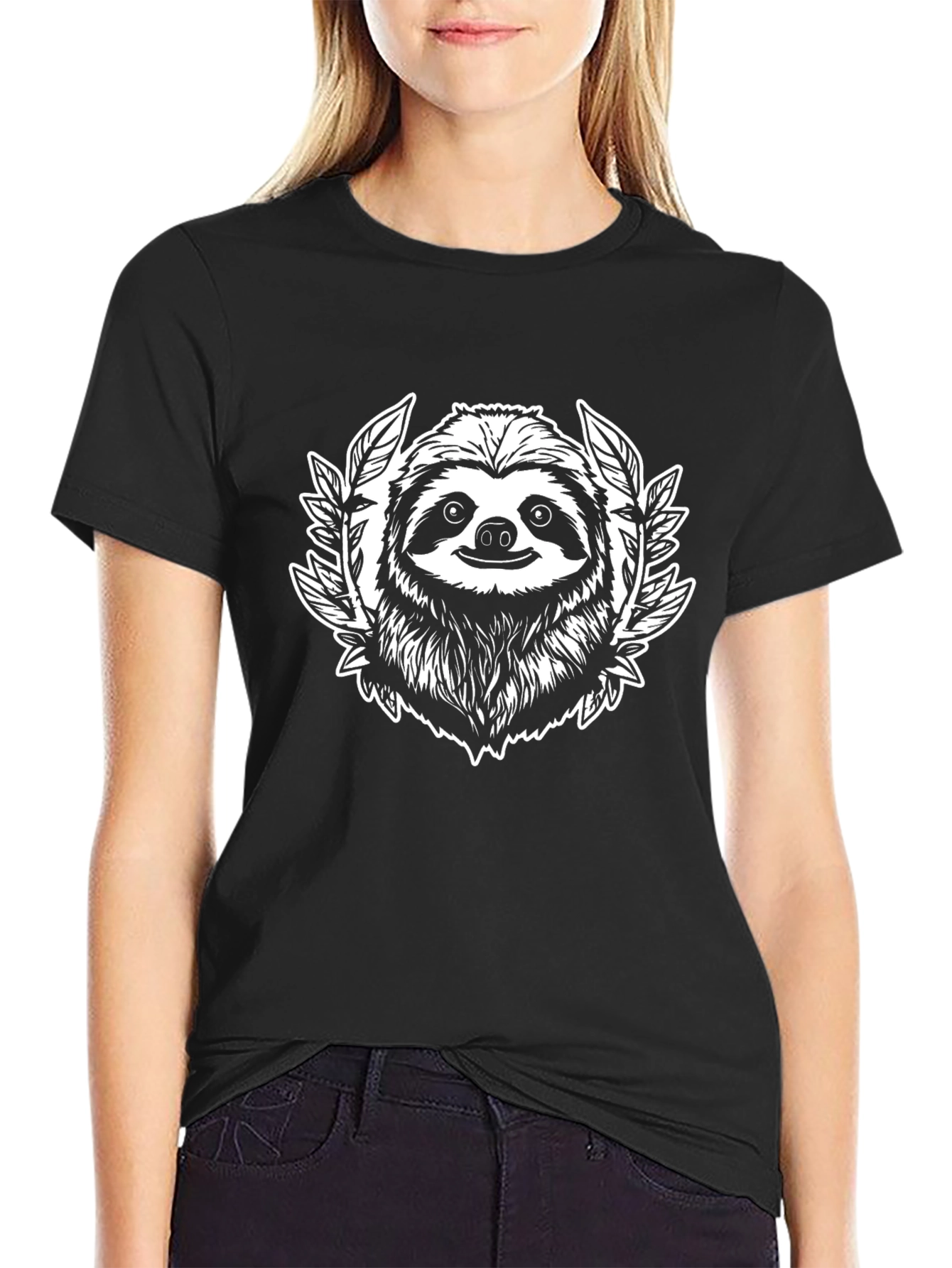 Sloth Graphic Tee - Mens Black T-Shirt