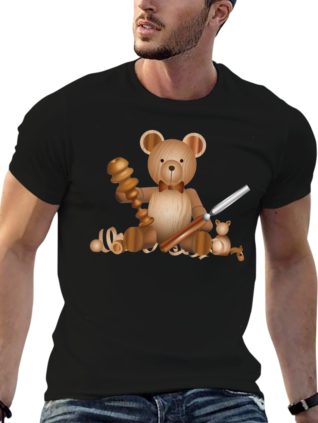 Wood Carving Teddy Bear T-Shirt