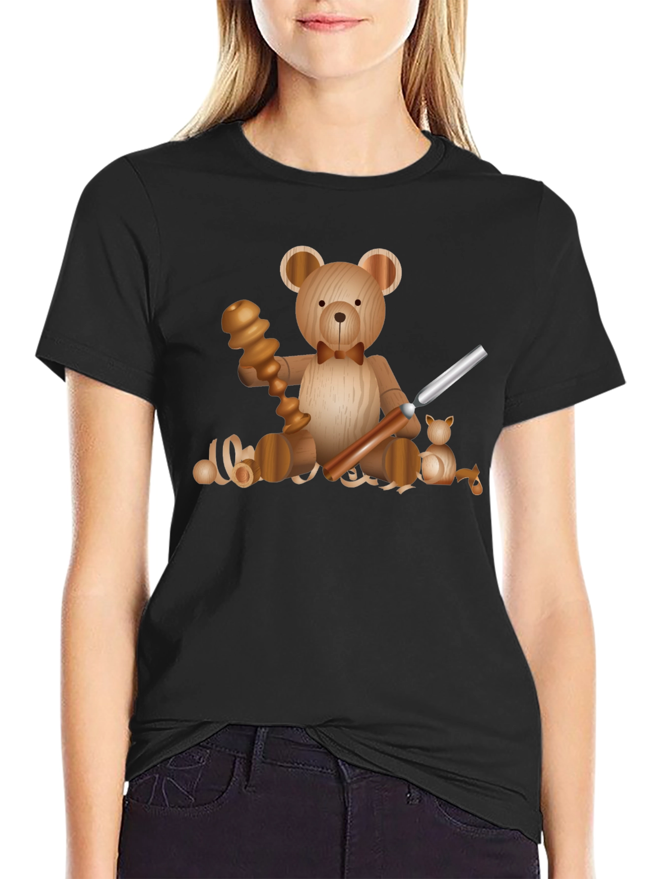 Wood Carving Teddy Bear T-Shirt