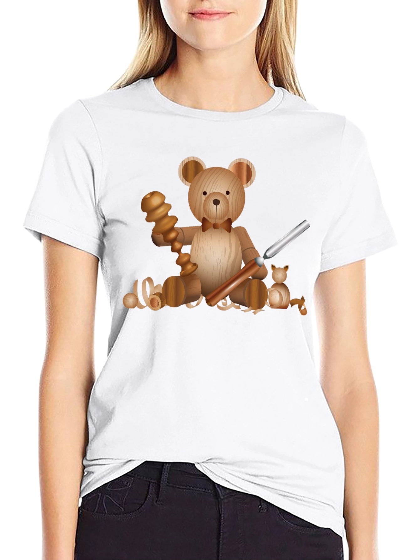 Wood Carving Teddy Bear T-Shirt