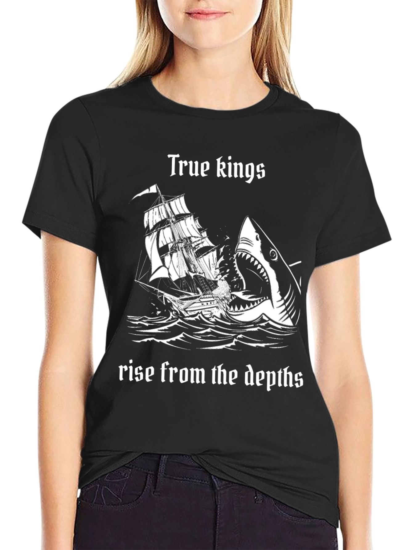 True Kings Shark Attack Black T-Shirt